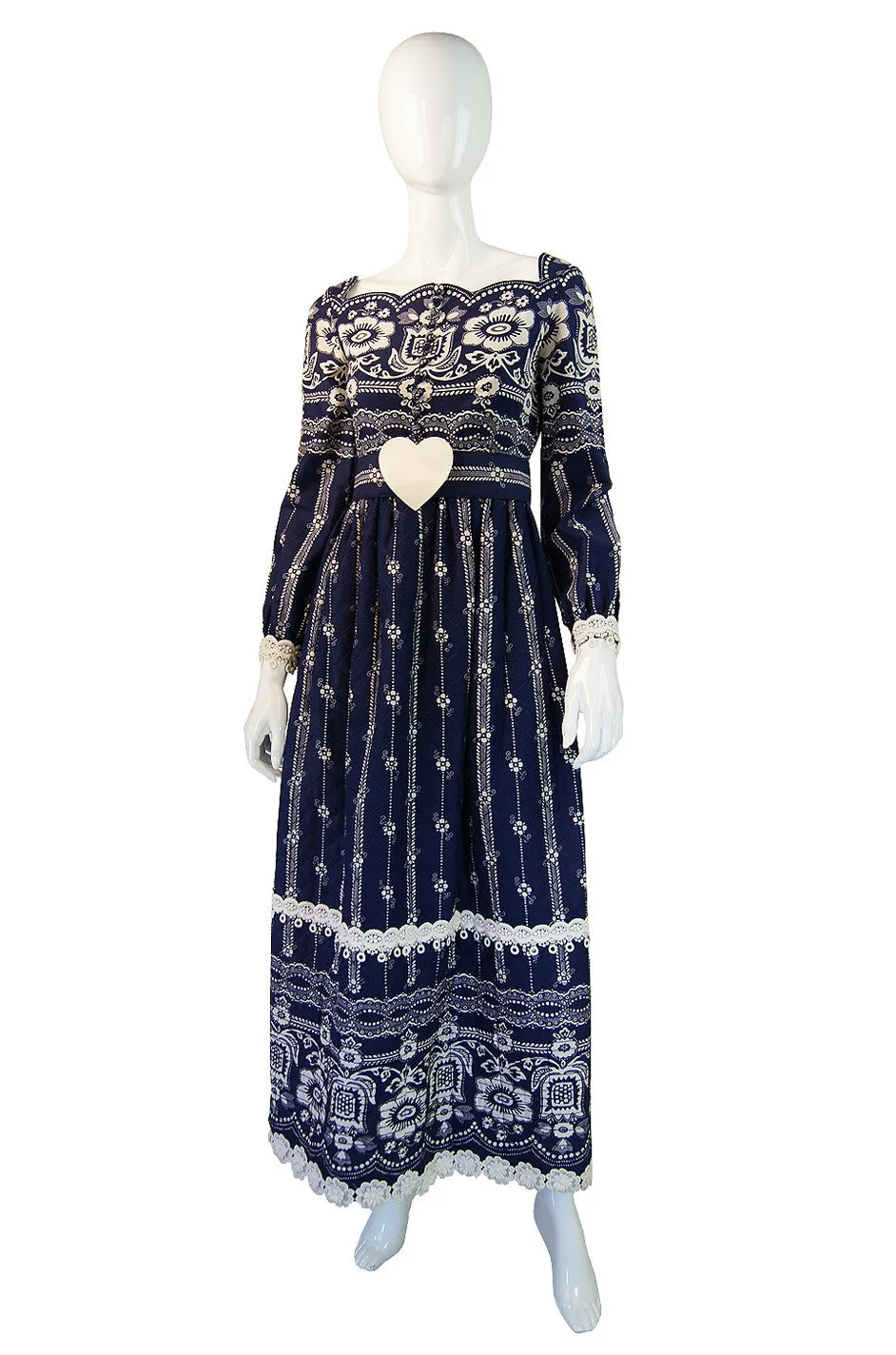 1971 Oscar De La Renta Heart Maxi