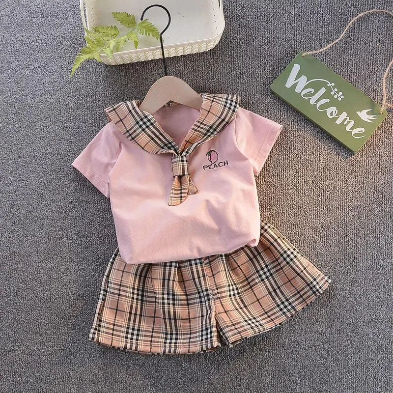 2-piece T-shirt & Plaid Pants for Toddler Girl