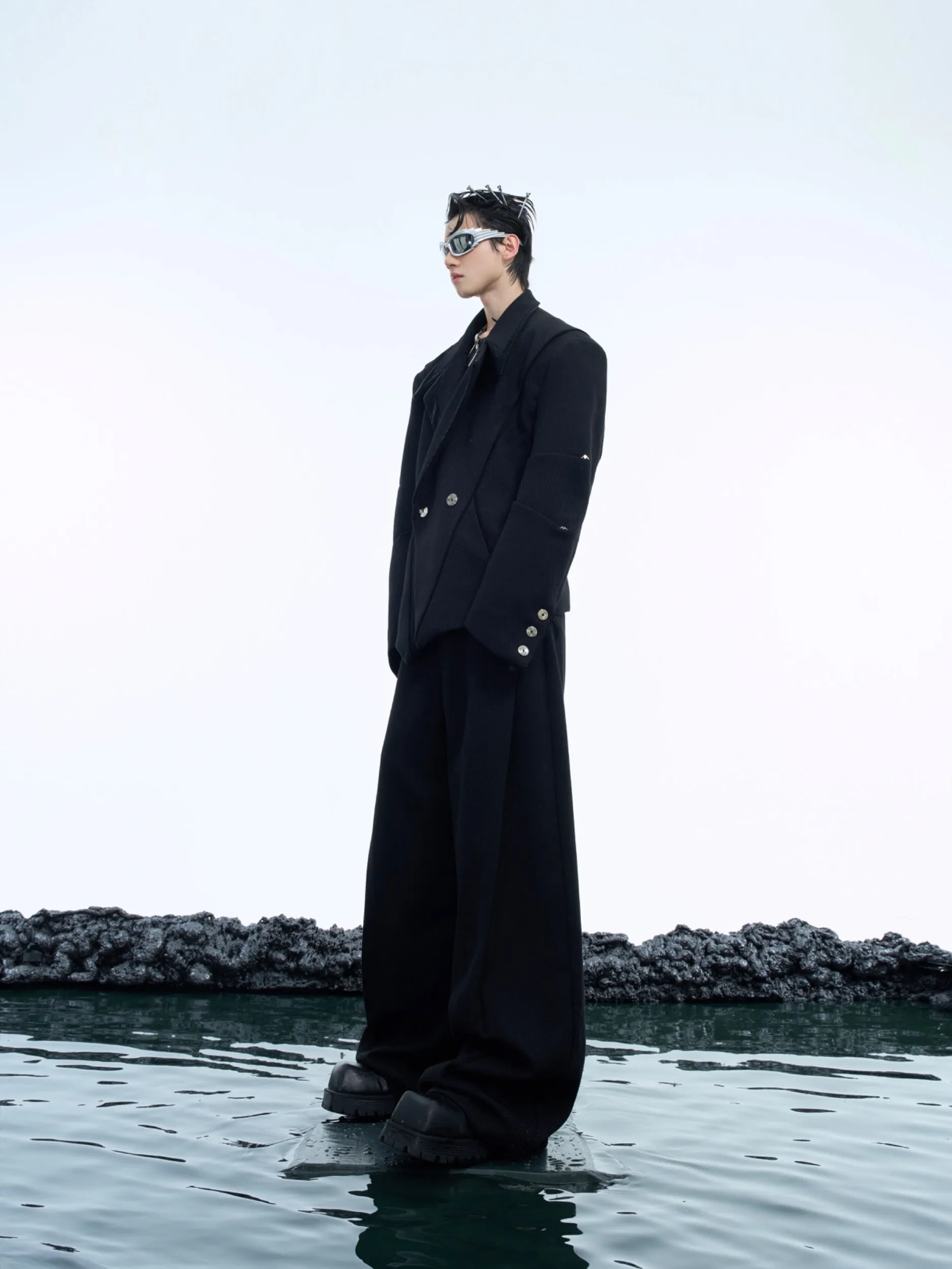 【24s Nov.】Deconstructed Irregular Metal Button High-end Suit