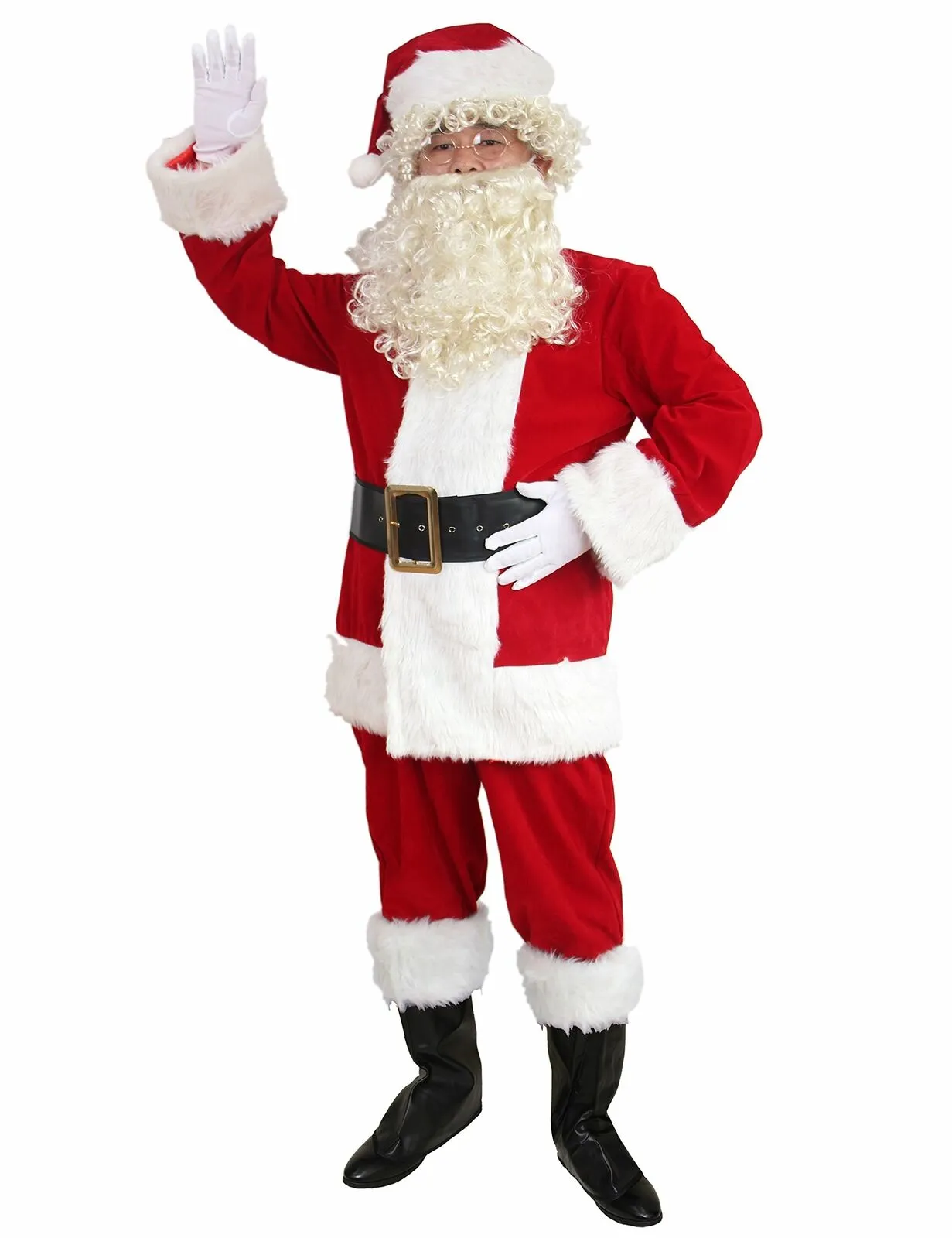 ADOMI Santa Suit 10pc. Plush Adult Costume