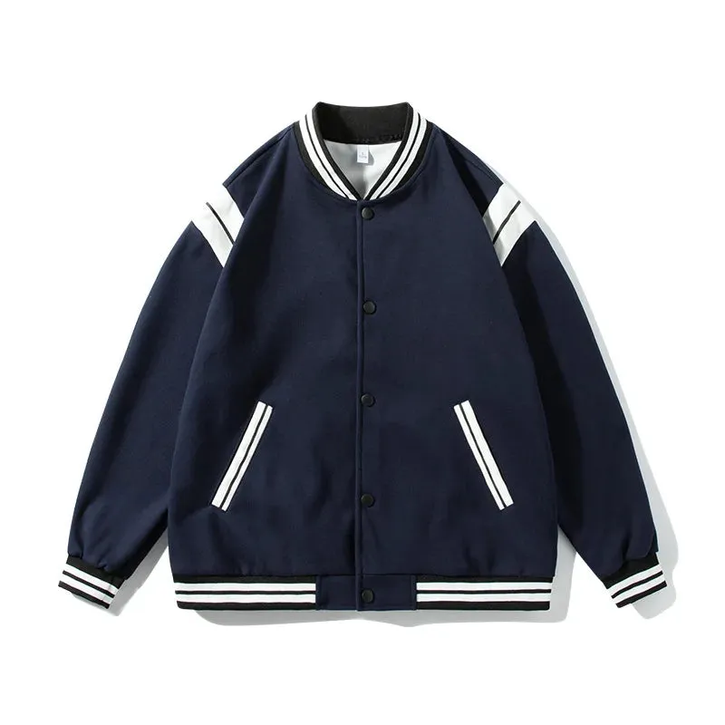 Aidase American Jacket Coat Men's Street Hip-Hop Retro Baseball Uniform Couple Casual All-Match Jackets Loose Tops Spring Autumn