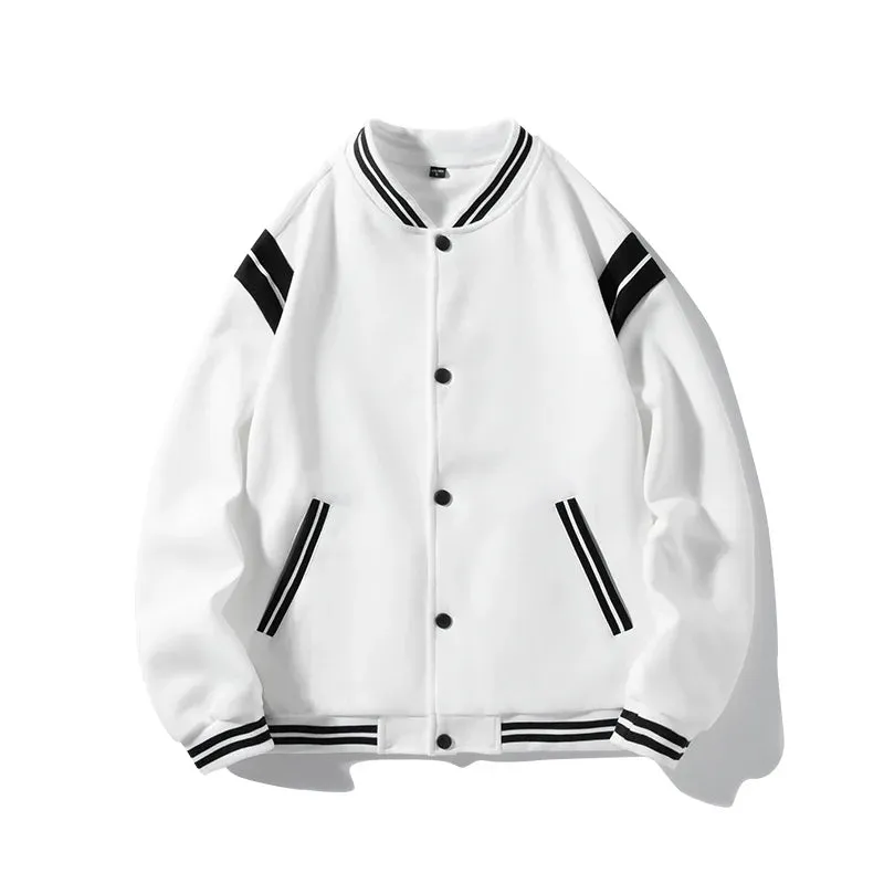 Aidase American Jacket Coat Men's Street Hip-Hop Retro Baseball Uniform Couple Casual All-Match Jackets Loose Tops Spring Autumn