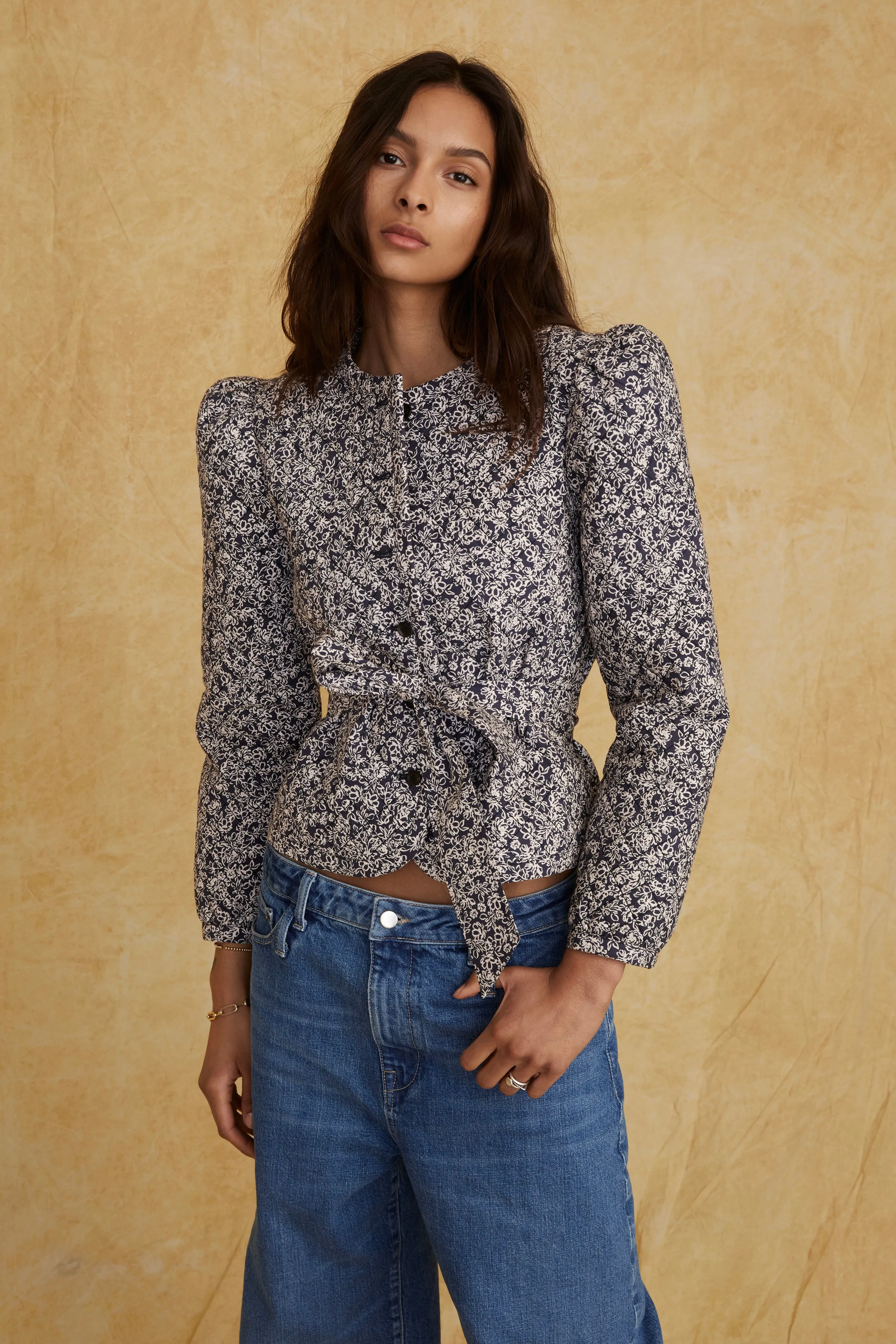 Albie Quilted Floral Shirt Jacket