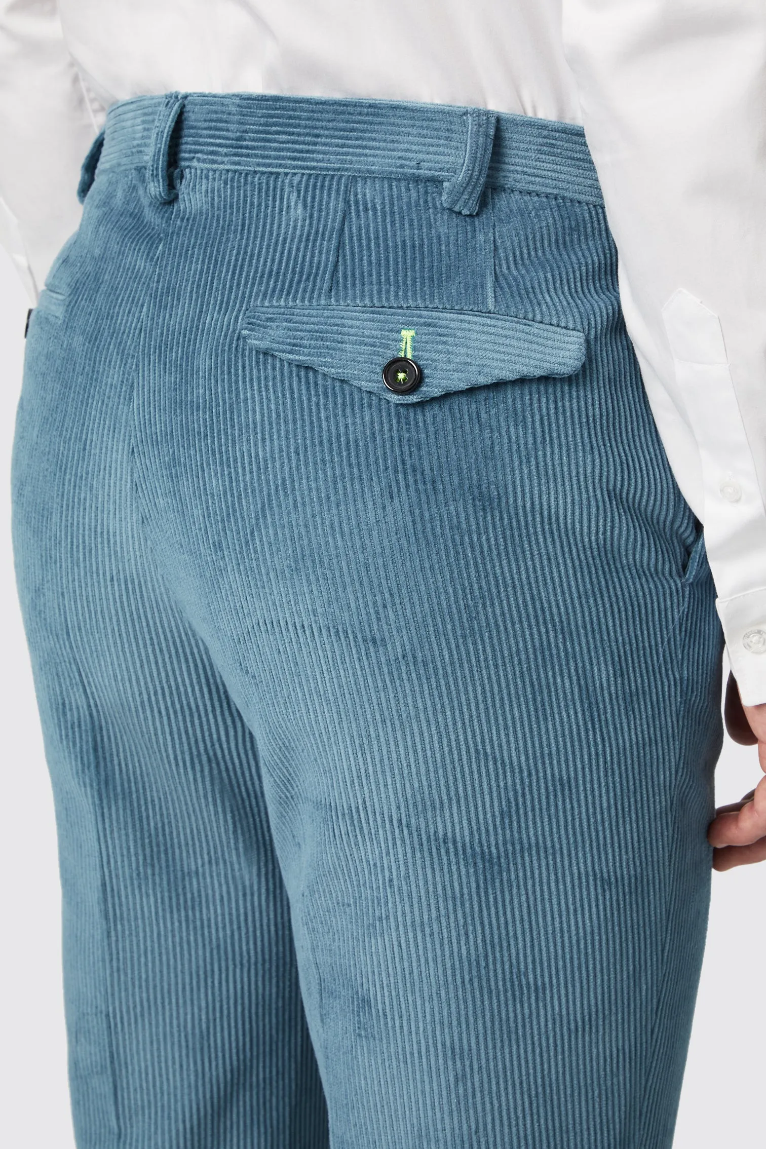 Aston Slim Fit Blue Corduroy Trousers