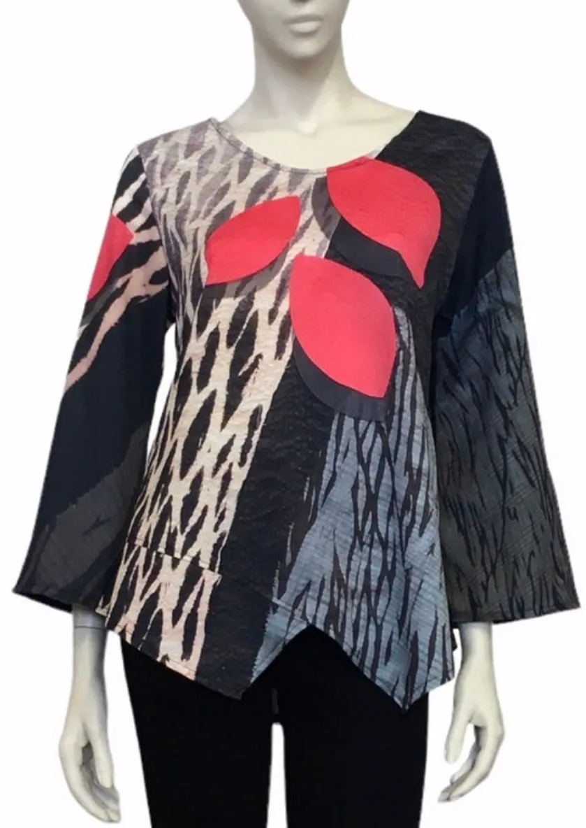 Belize Tunic "Red Leaves"