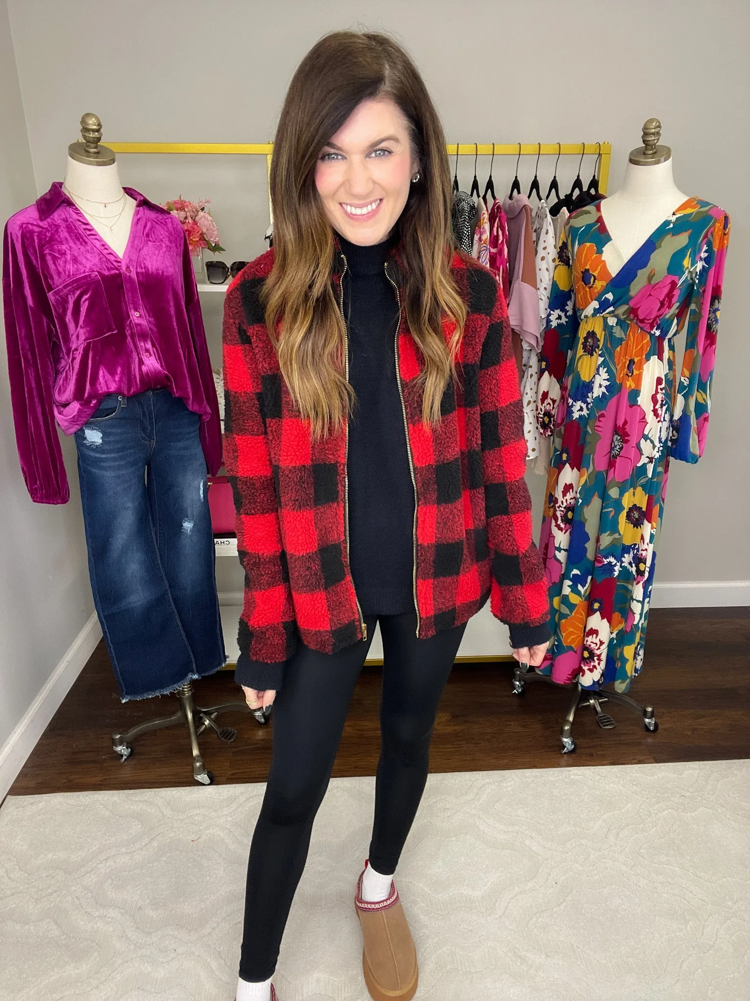 *BELLES & DOORBUSTER* Mountain Bound Buffalo Plaid Sherpa Jacket