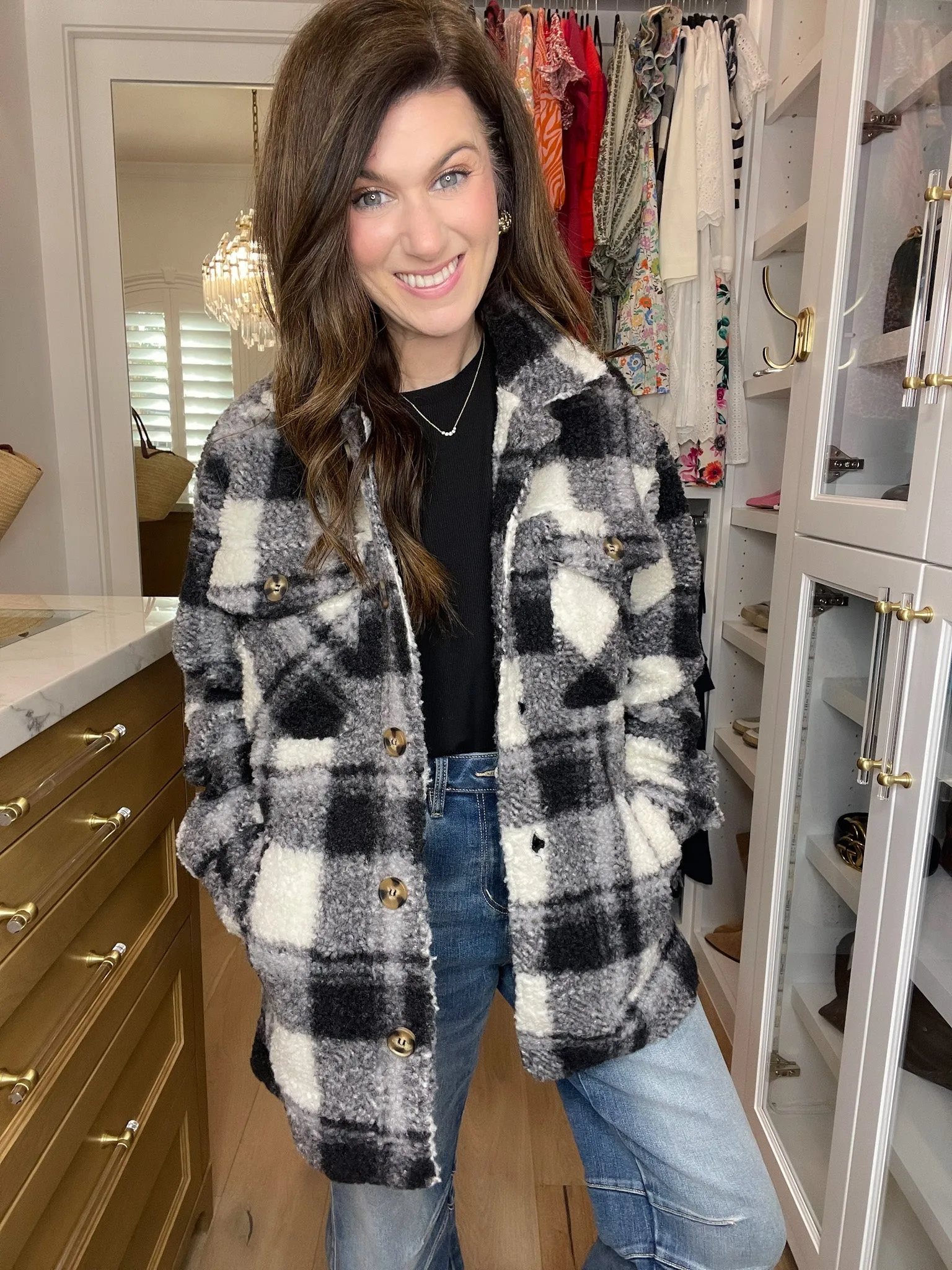 *BELLES & DOORBUSTER* Out West Plaid Sherpa Jacket *FINAL SALE*