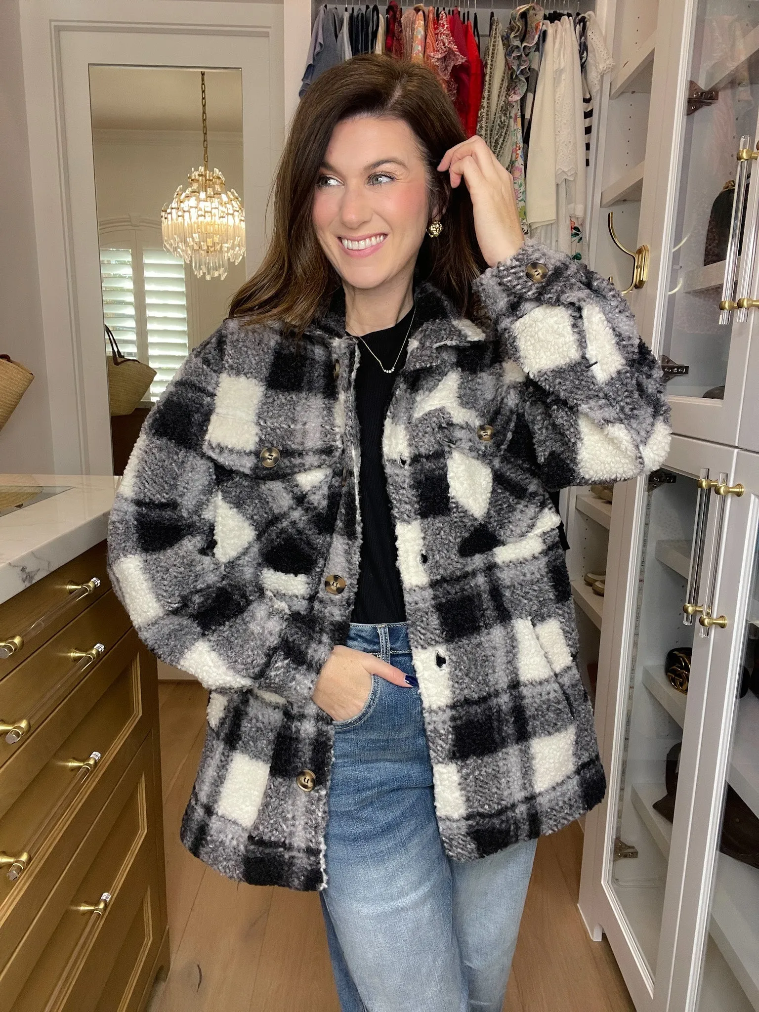 *BELLES & DOORBUSTER* Out West Plaid Sherpa Jacket *FINAL SALE*