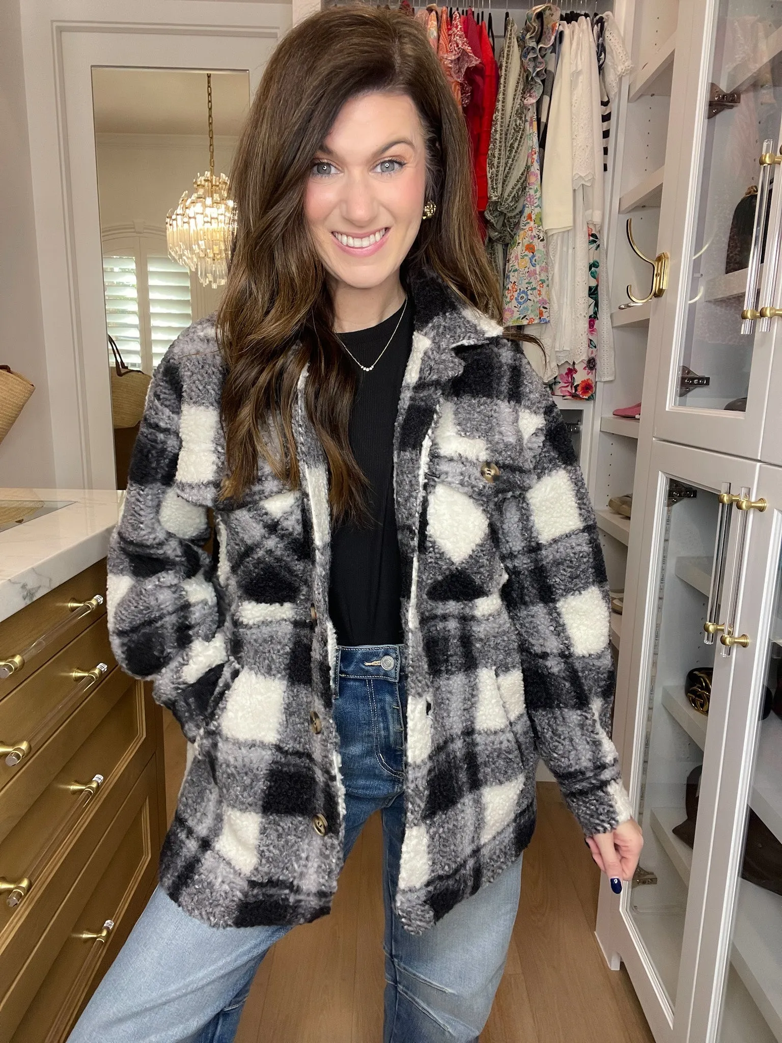 *BELLES & DOORBUSTER* Out West Plaid Sherpa Jacket *FINAL SALE*