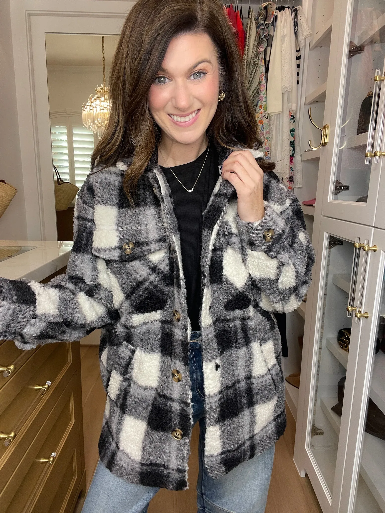 *BELLES & DOORBUSTER* Out West Plaid Sherpa Jacket *FINAL SALE*