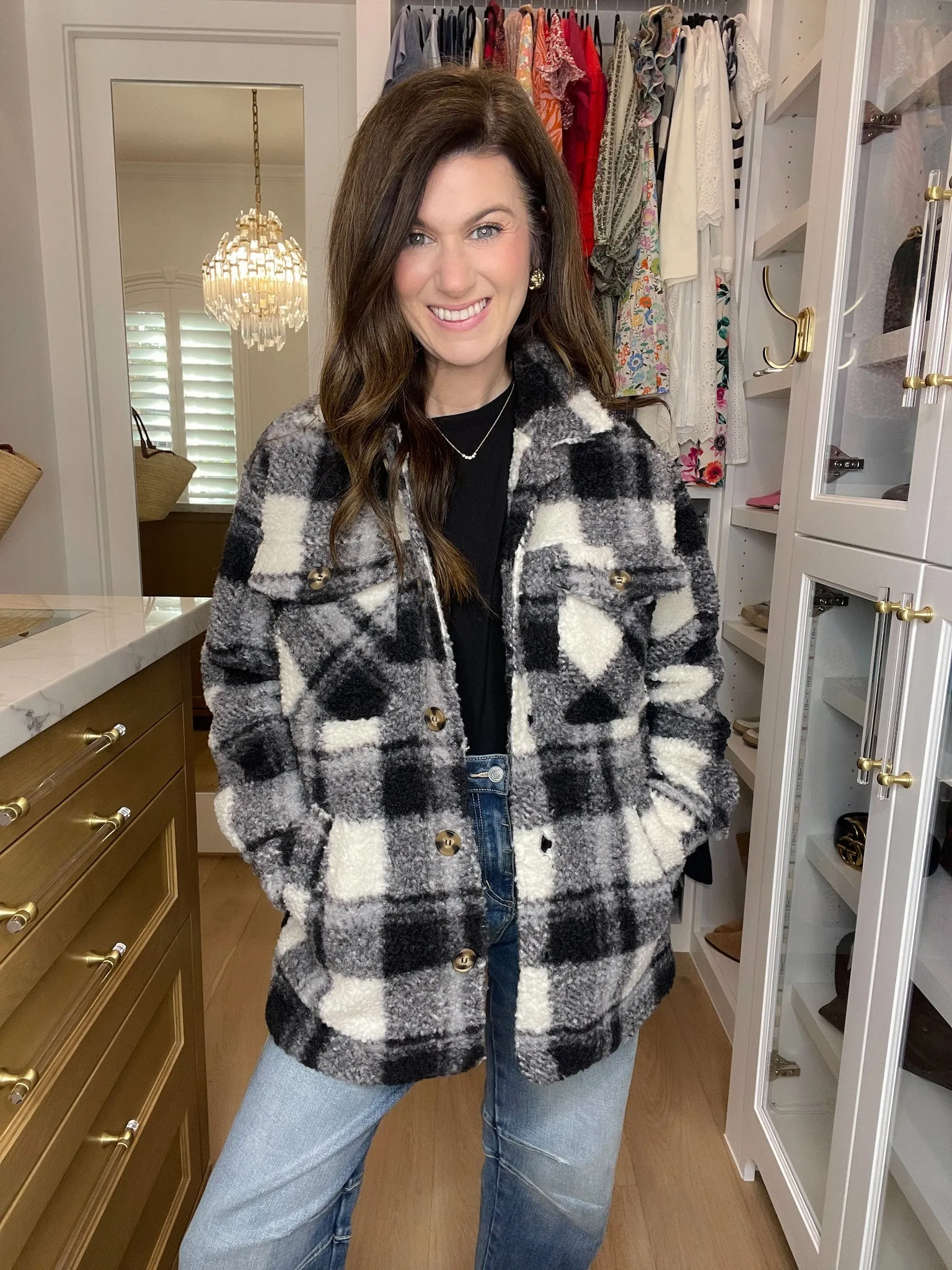 *BELLES & DOORBUSTER* Out West Plaid Sherpa Jacket *FINAL SALE*