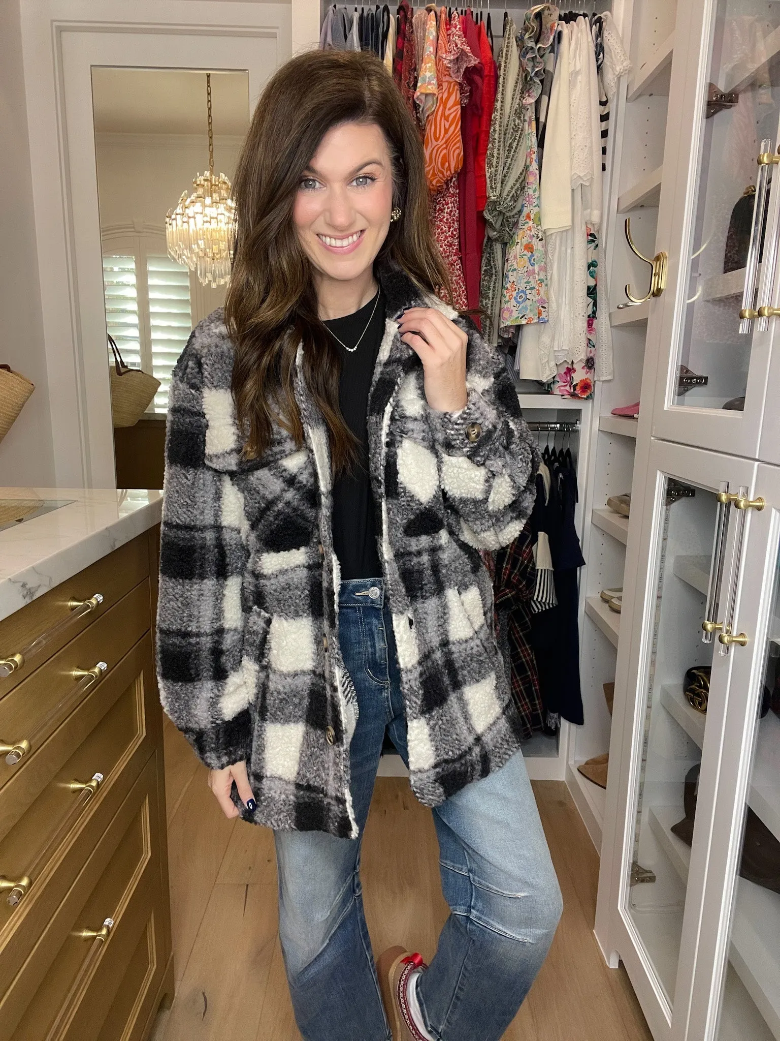 *BELLES & DOORBUSTER* Out West Plaid Sherpa Jacket *FINAL SALE*