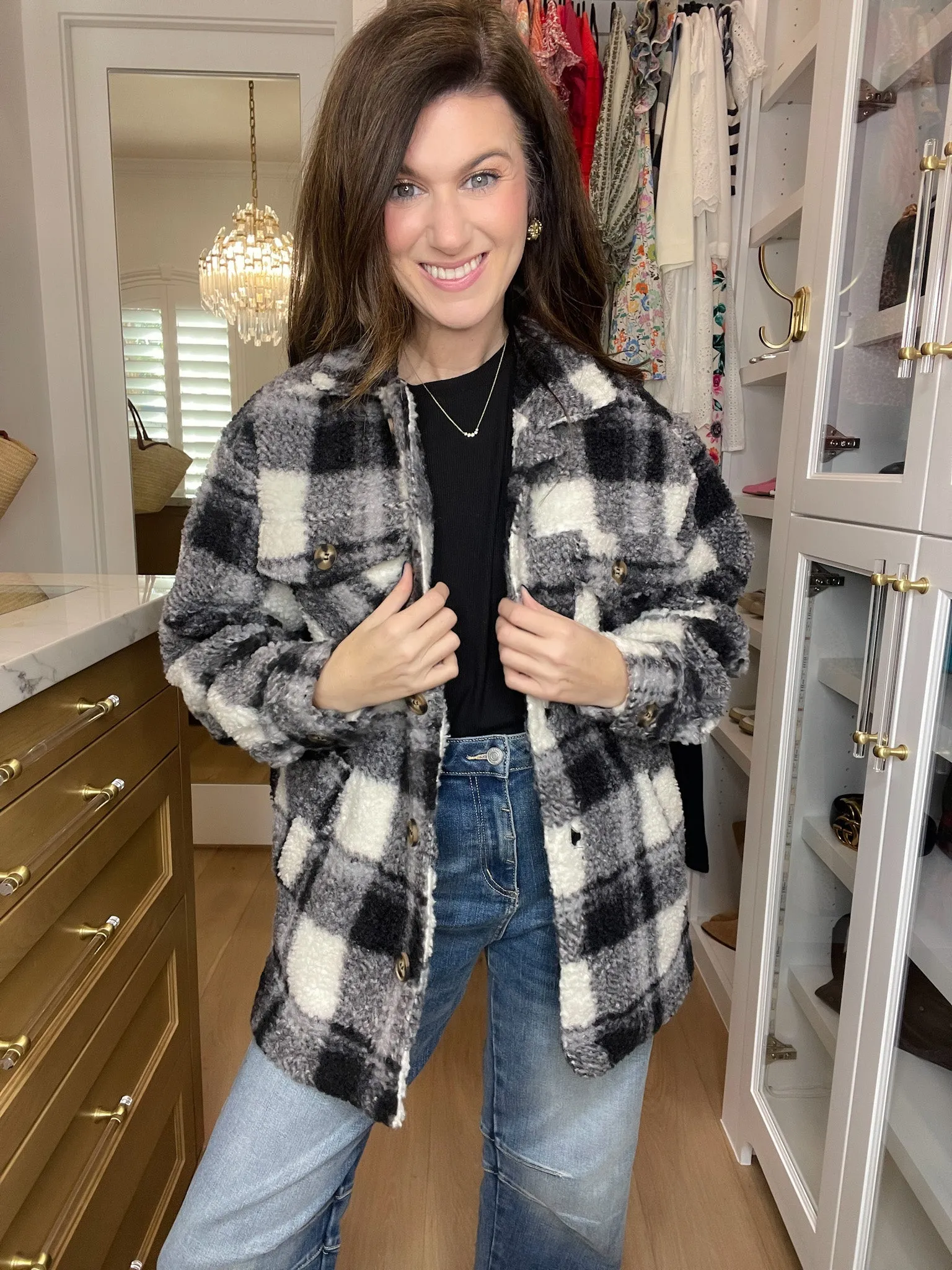 *BELLES & DOORBUSTER* Out West Plaid Sherpa Jacket *FINAL SALE*