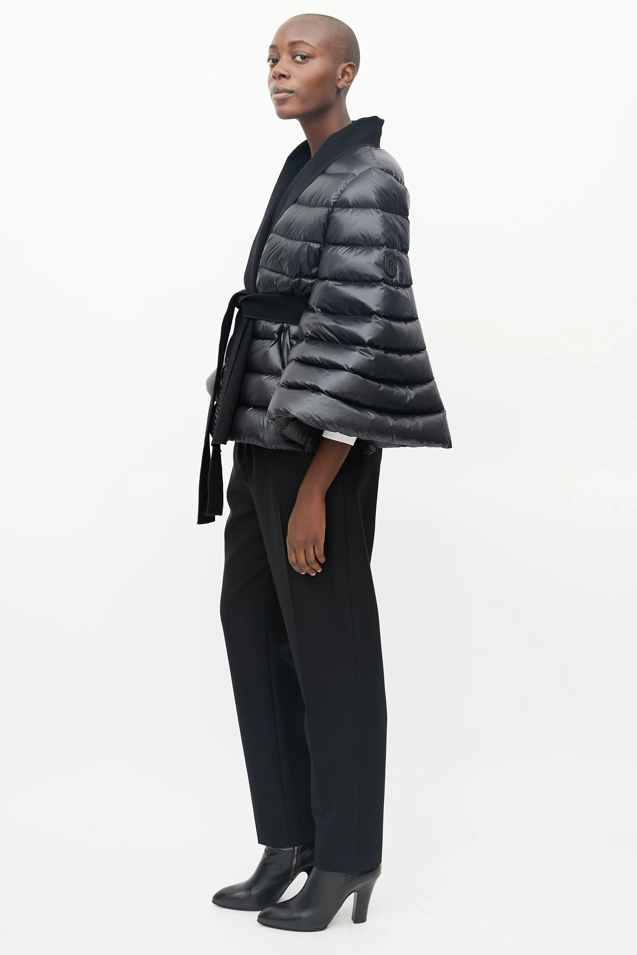 Black Belted Puffer Cape