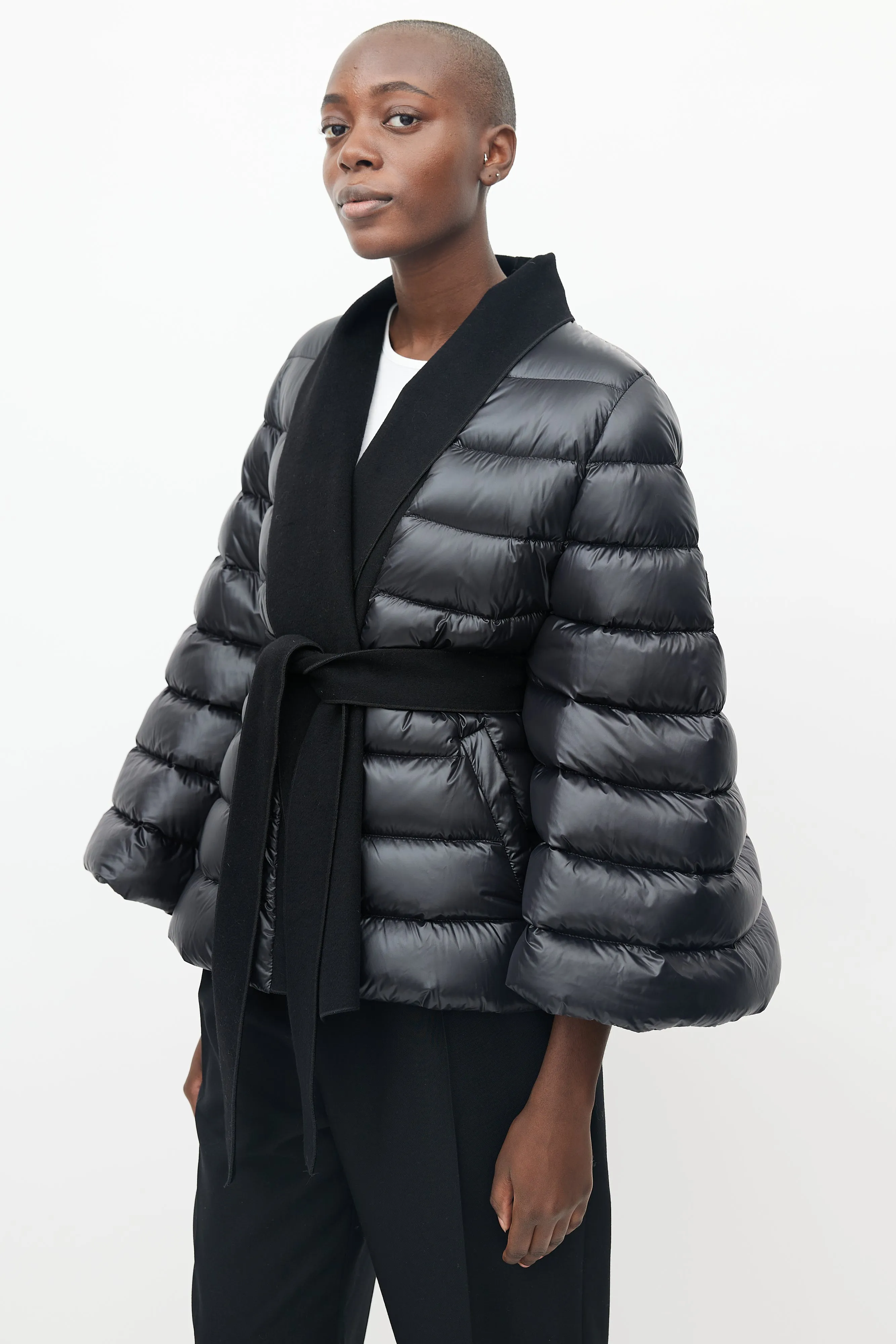 Black Belted Puffer Cape