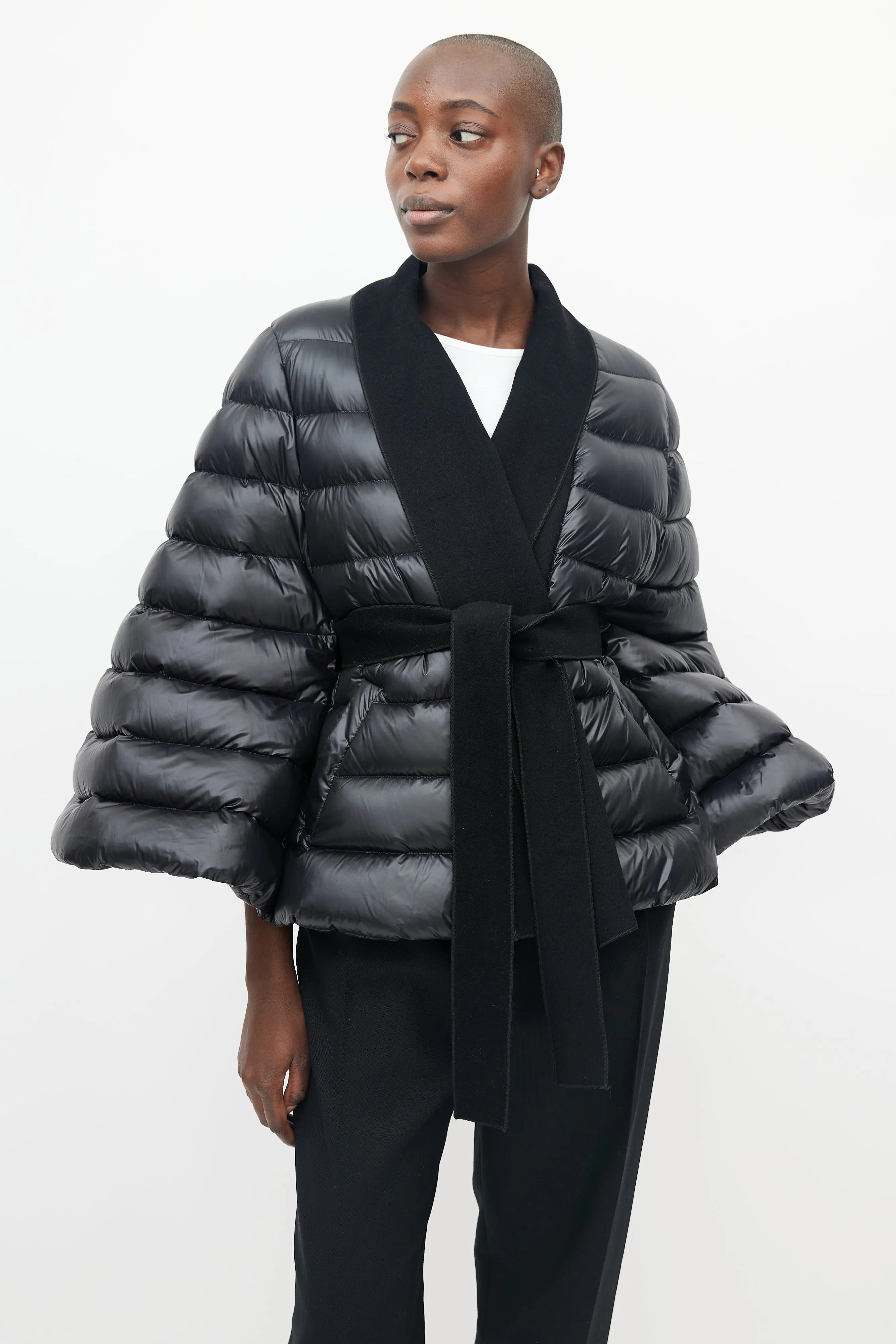 Black Belted Puffer Cape