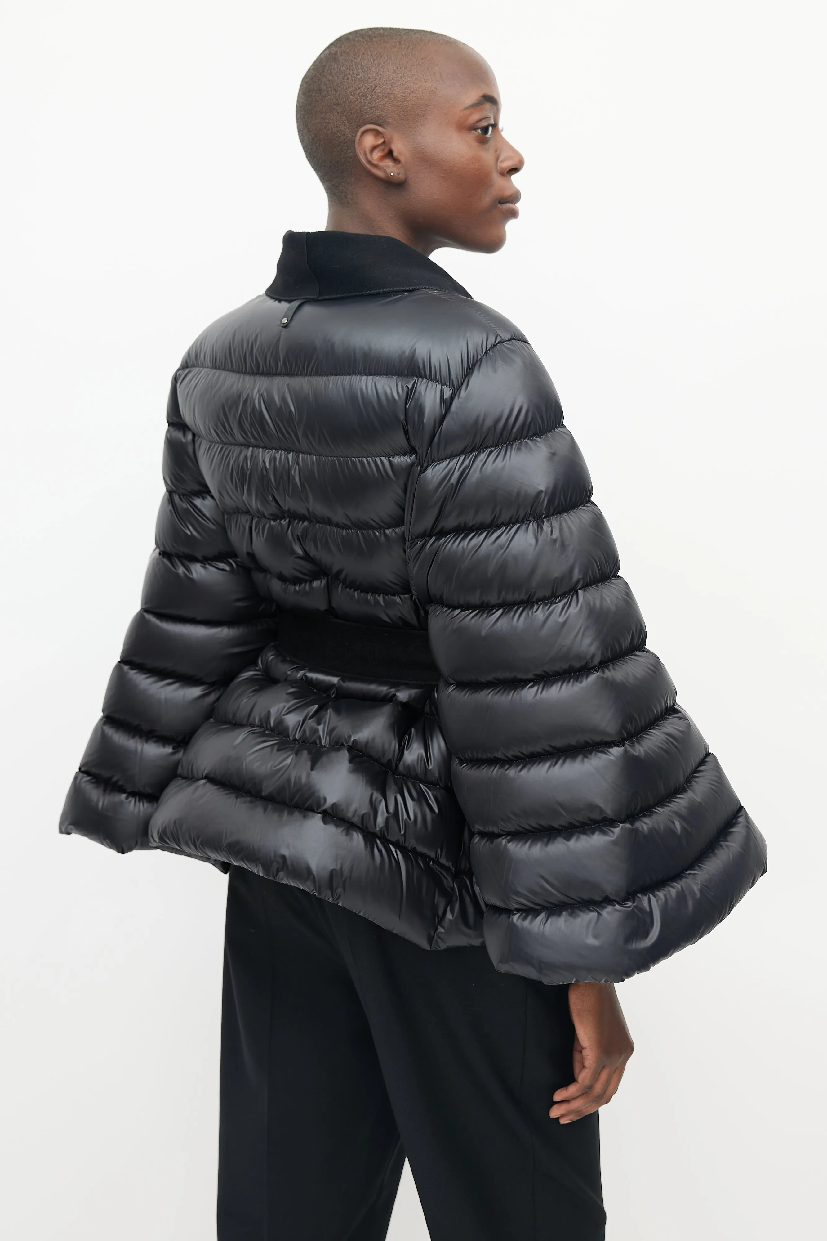 Black Belted Puffer Cape