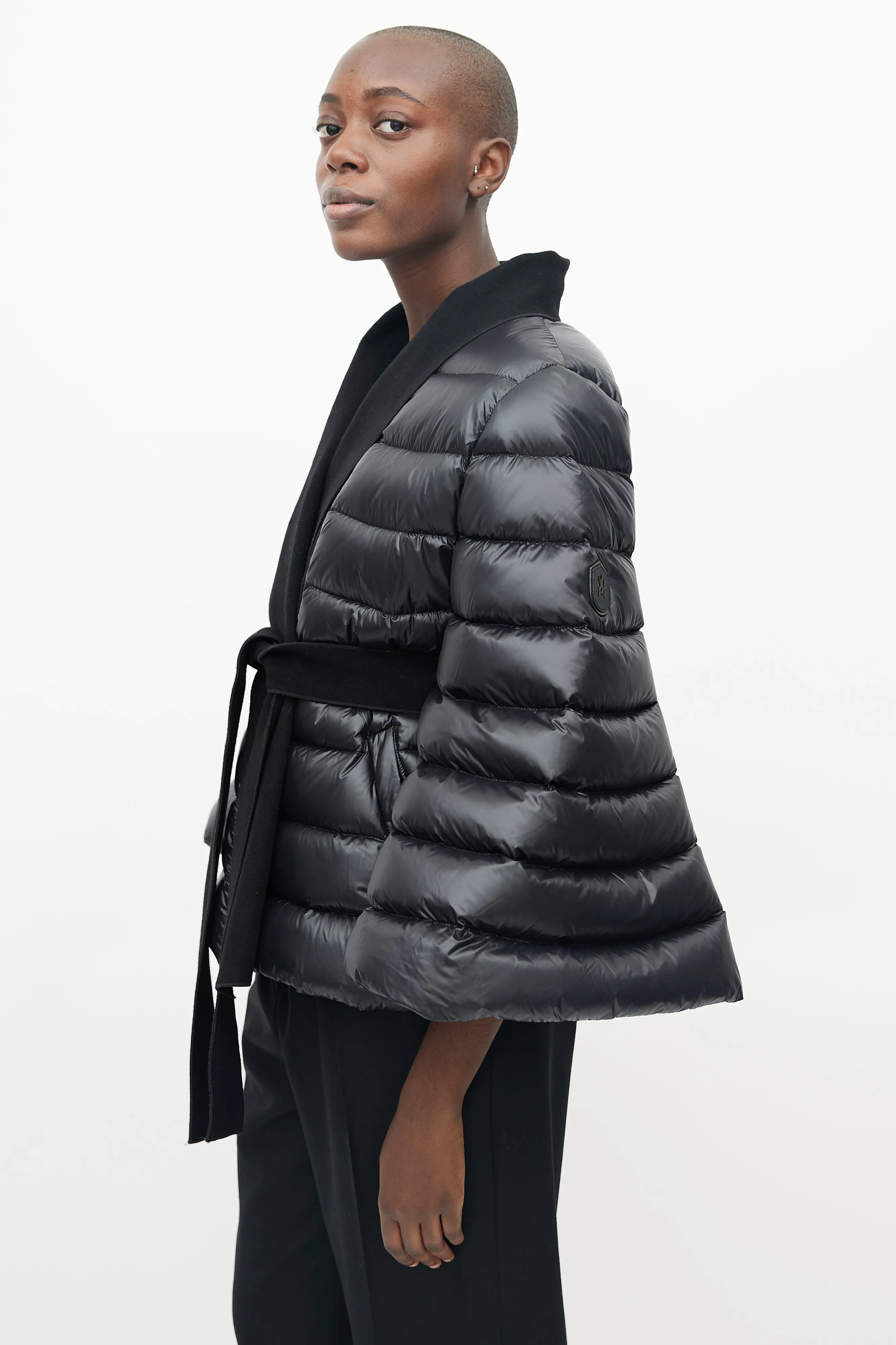 Black Belted Puffer Cape