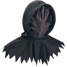 Black Hidden Face Hooded Costume Mask