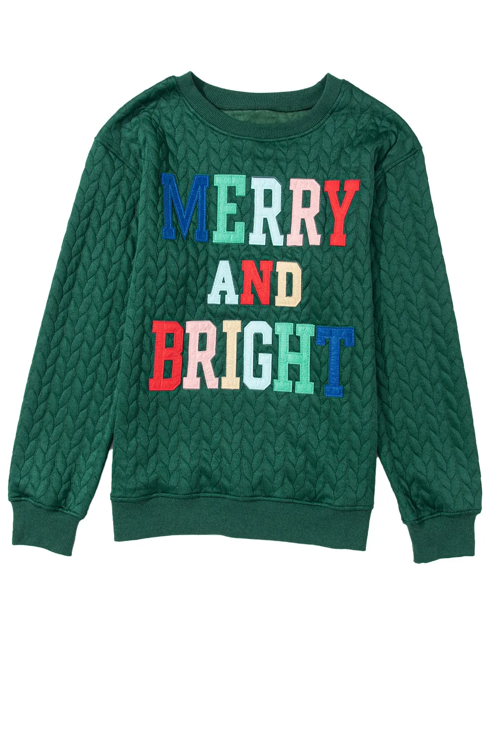 Black Merry and Bright Quilted Sweatshirt