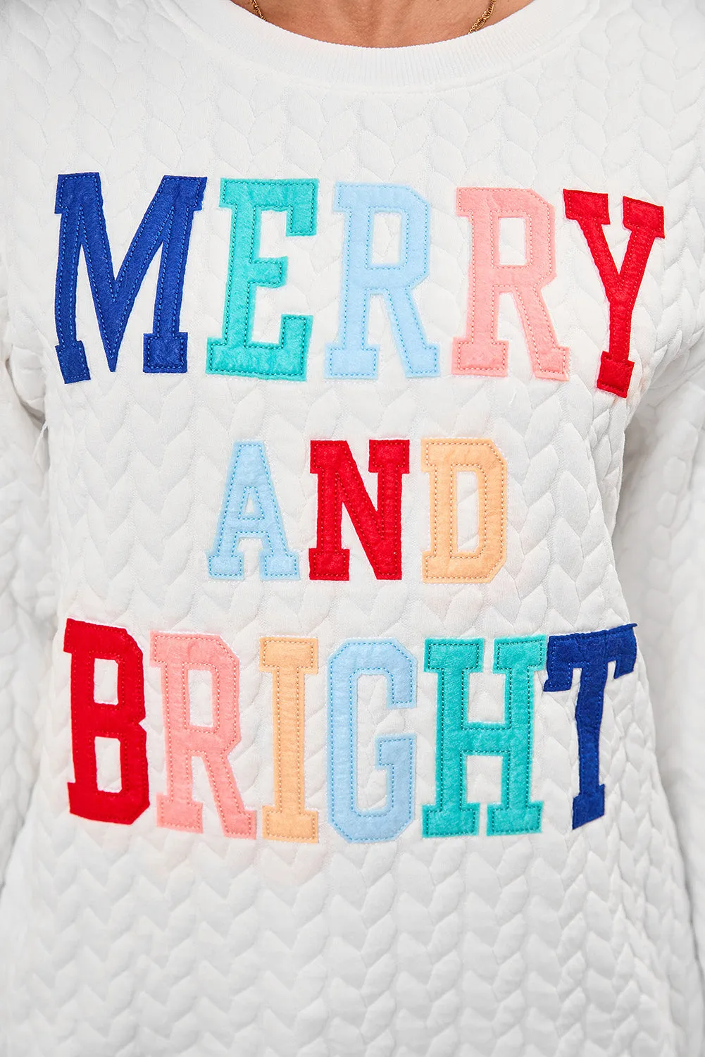 Black Merry and Bright Quilted Sweatshirt