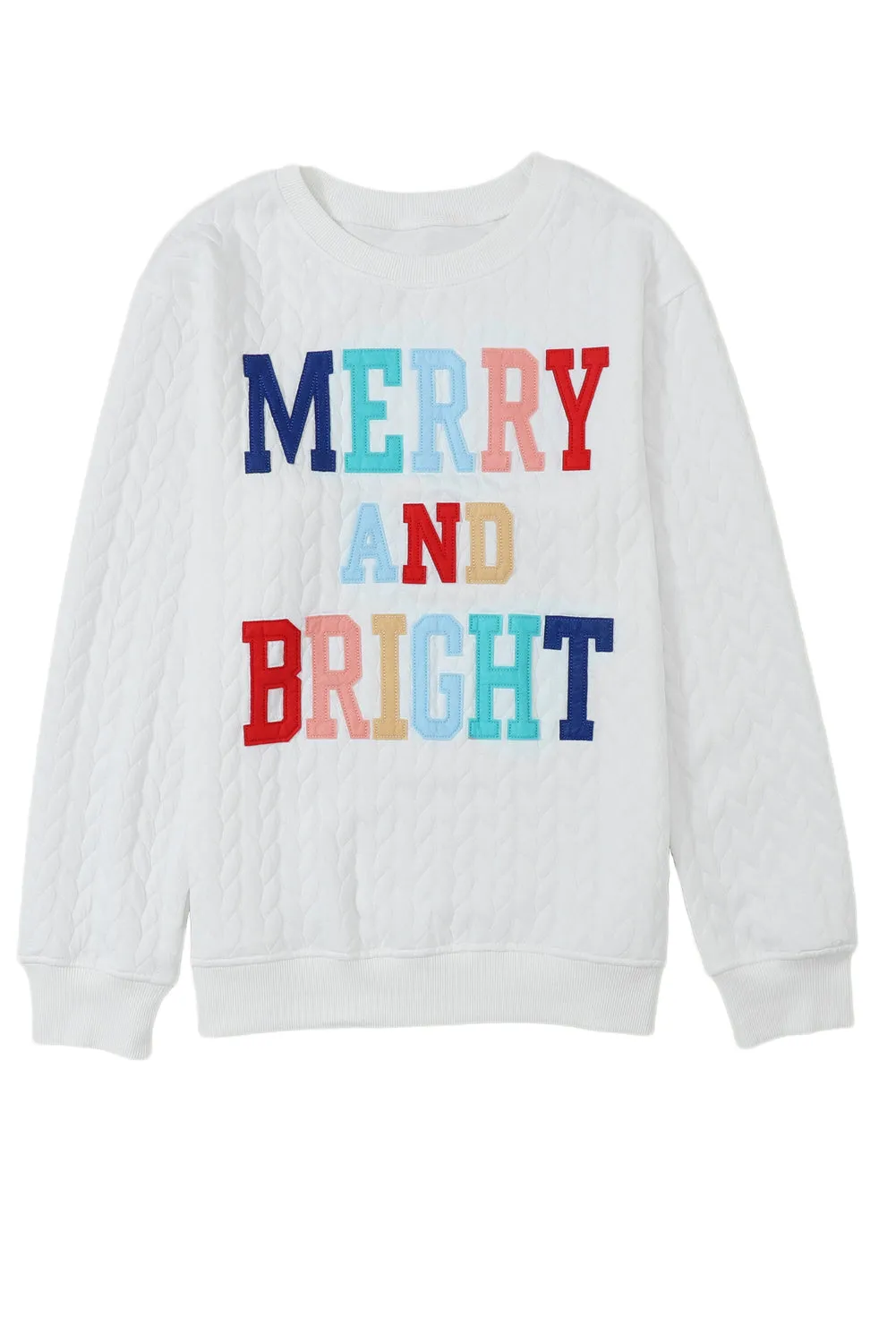 Black Merry and Bright Quilted Sweatshirt