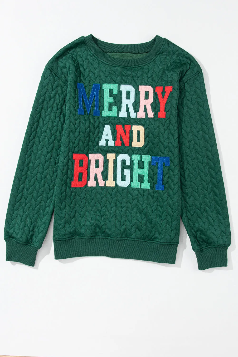 Black Merry and Bright Quilted Sweatshirt