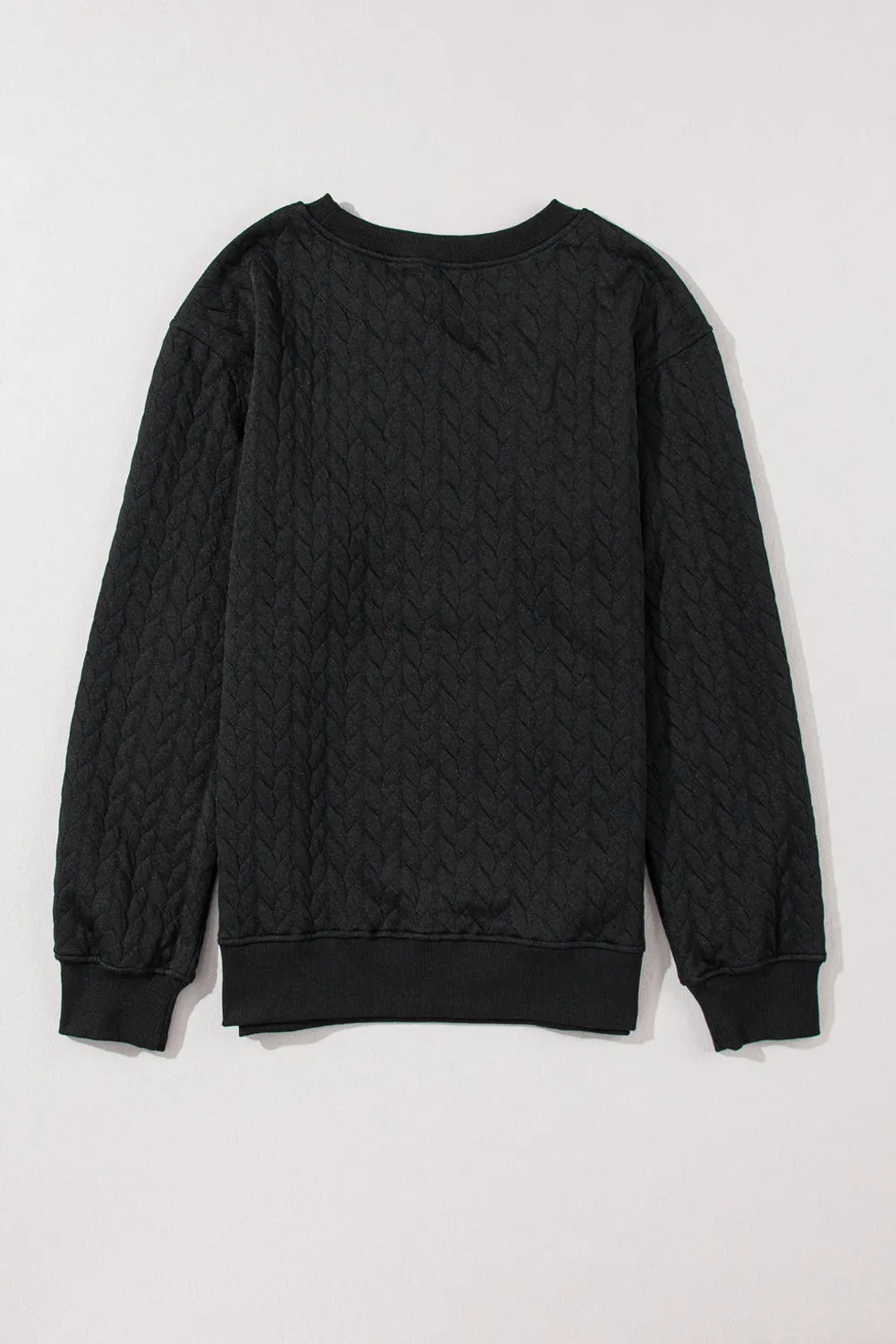 Black Merry and Bright Quilted Sweatshirt