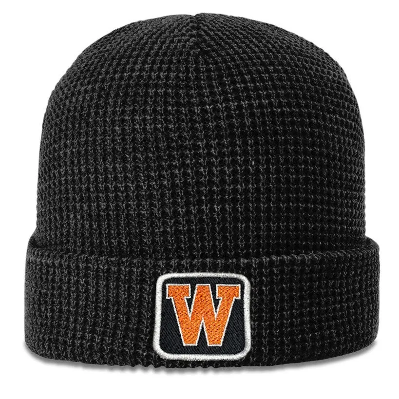 Black Square Patched West De Pere Logo Beanies