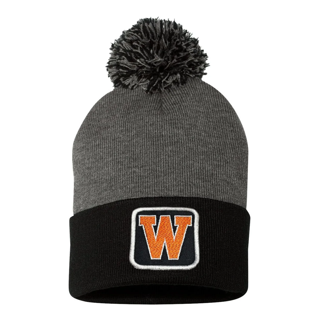 Black Square Patched West De Pere Logo Beanies