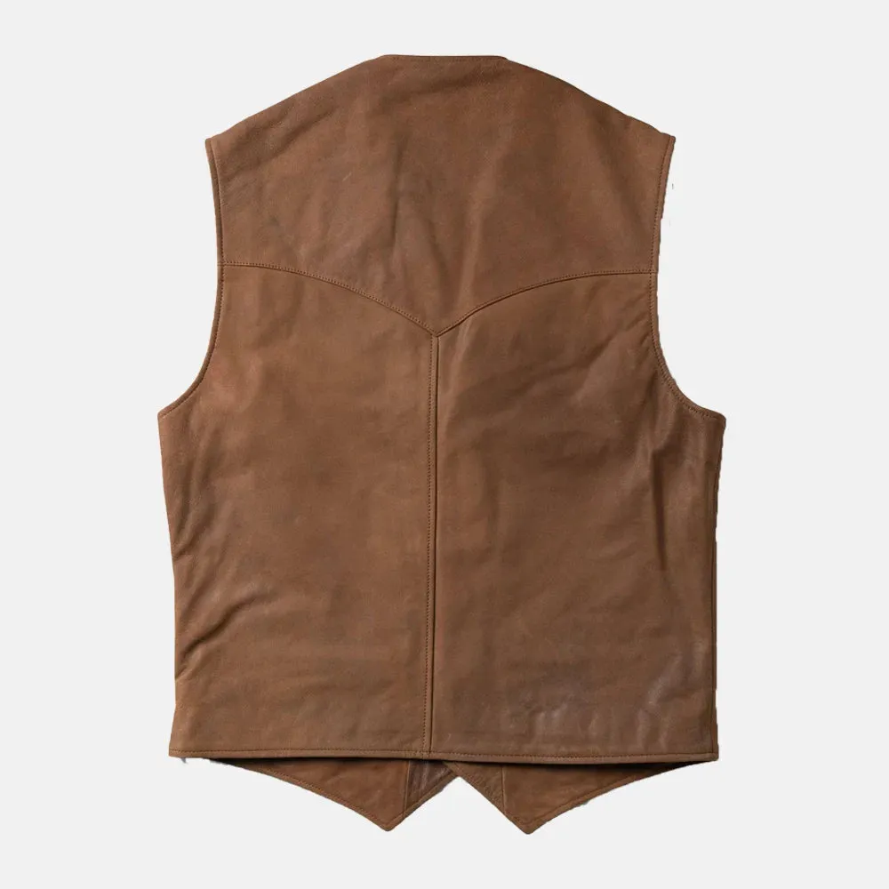 Blain Mens Brown Leather Vest