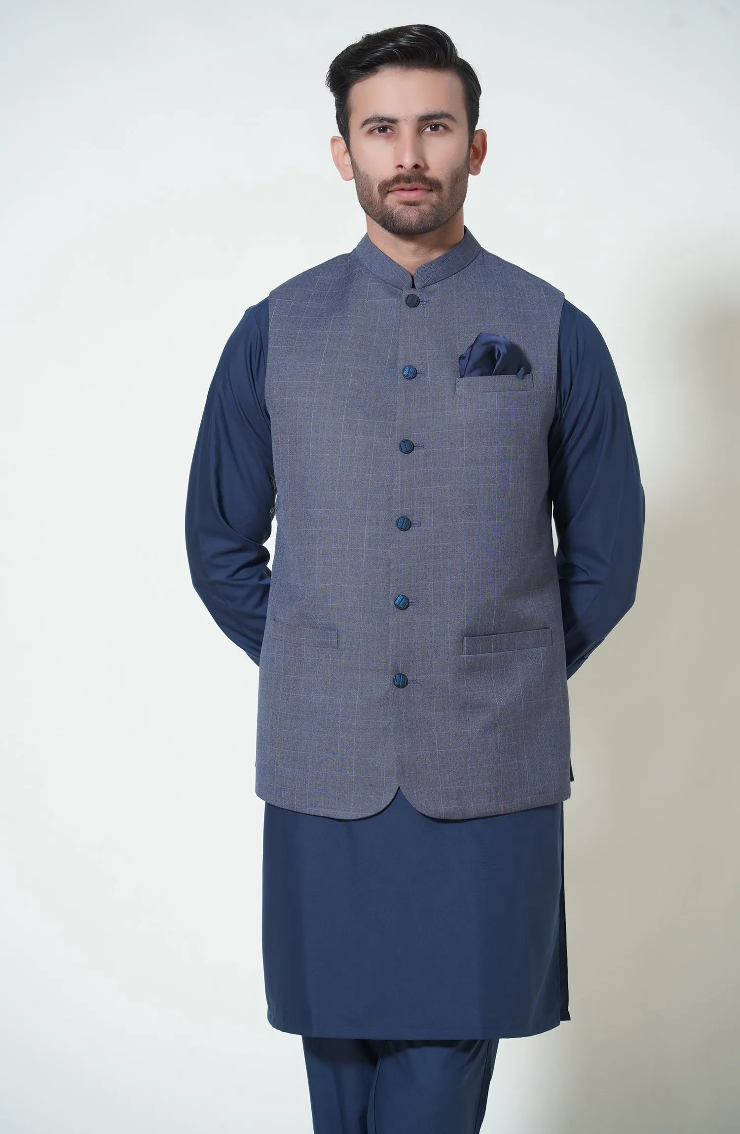 Blended Waistcoat - Blue