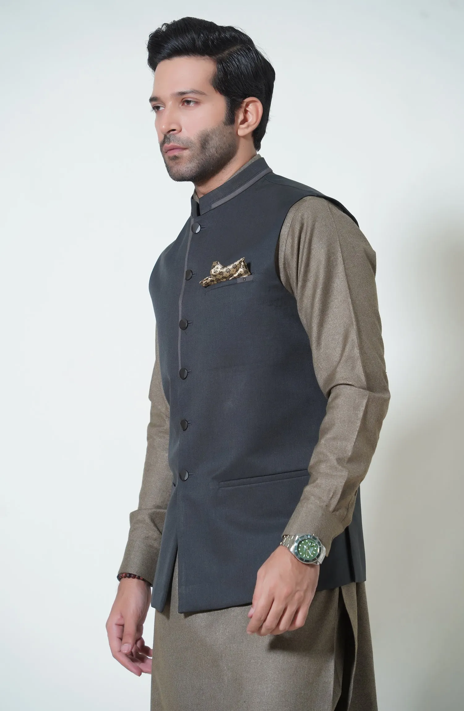 Blended Waistcoat - Charcoal