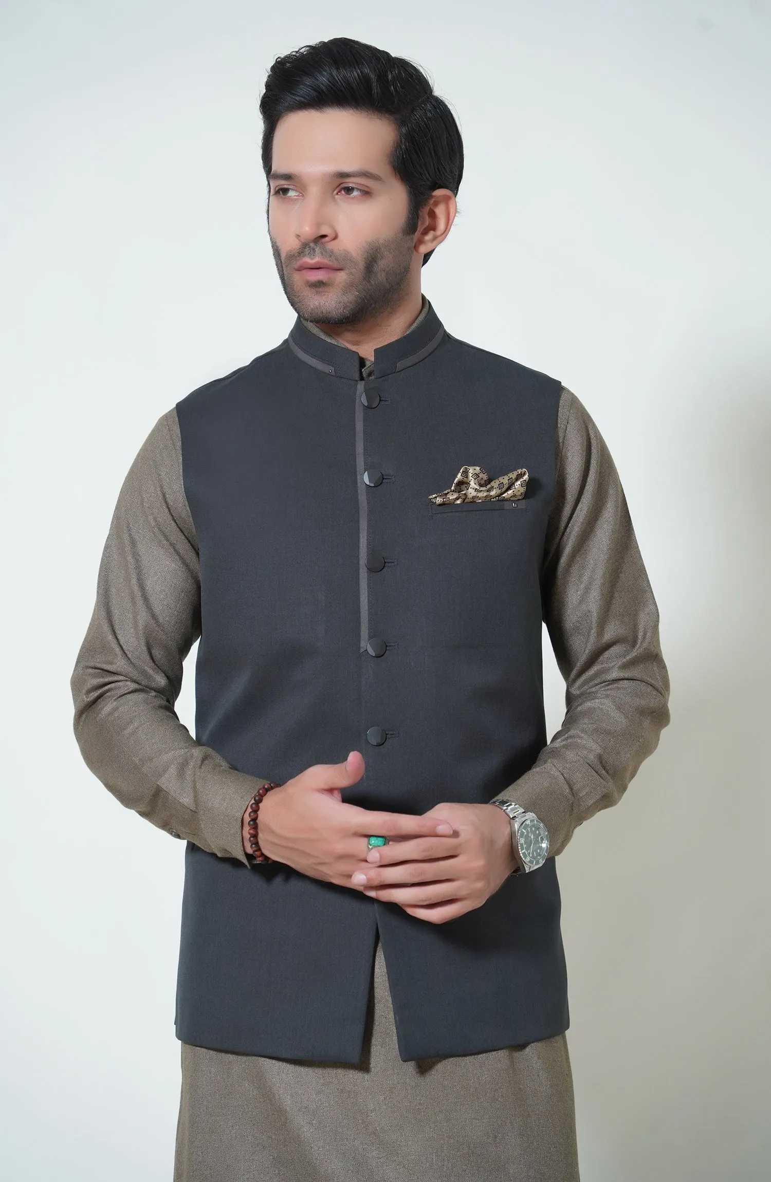 Blended Waistcoat - Charcoal