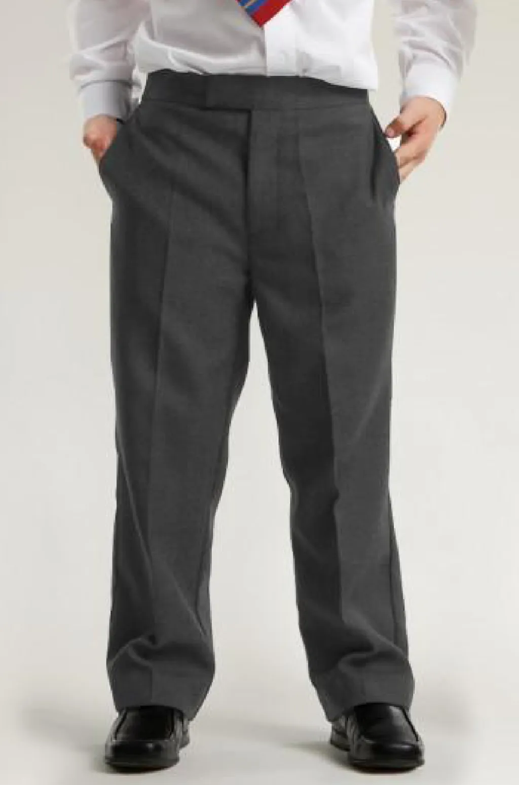 Boys Fit Junior Grey Trousers - Generous Fit