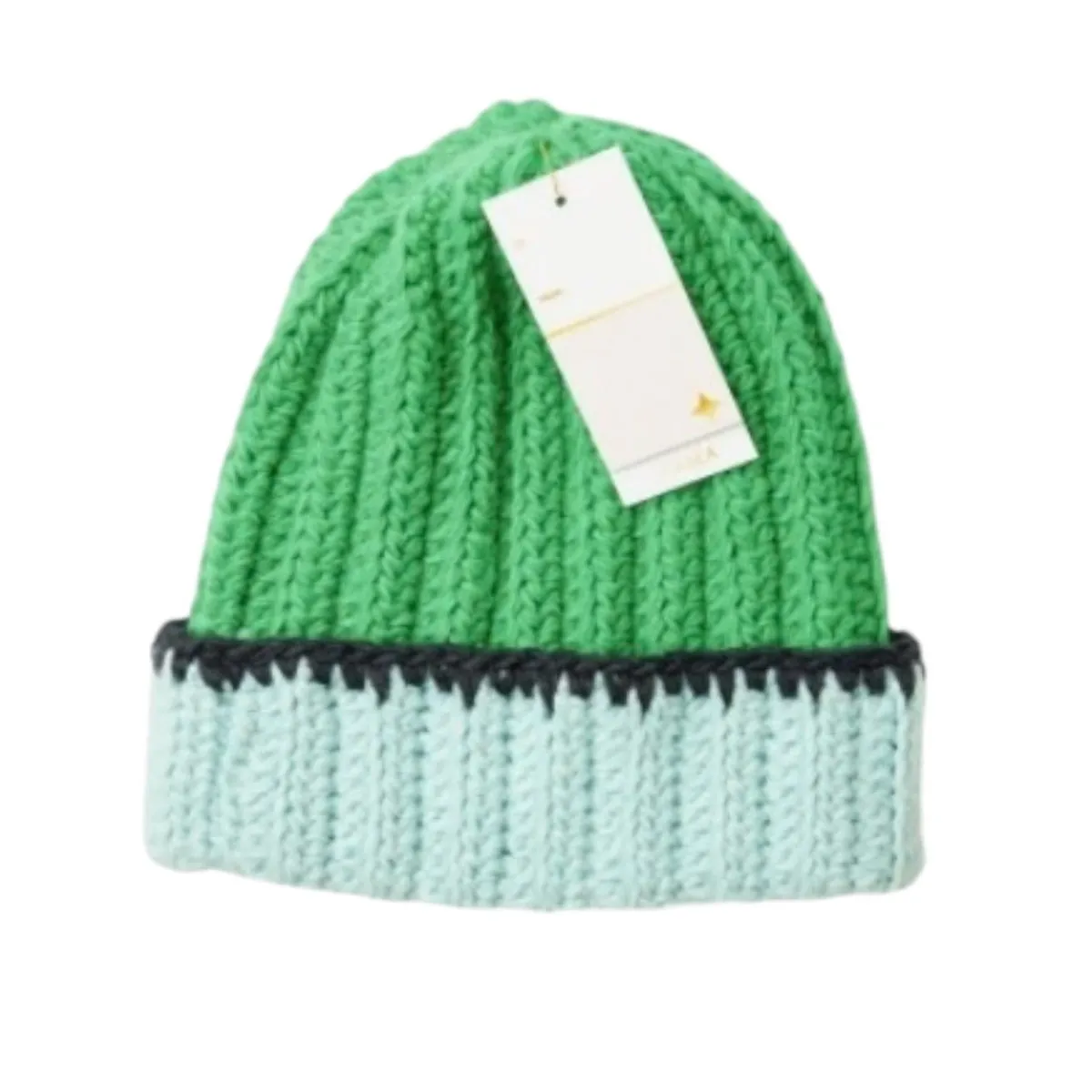 Brightside Beanie in Green and Blue by Mersea