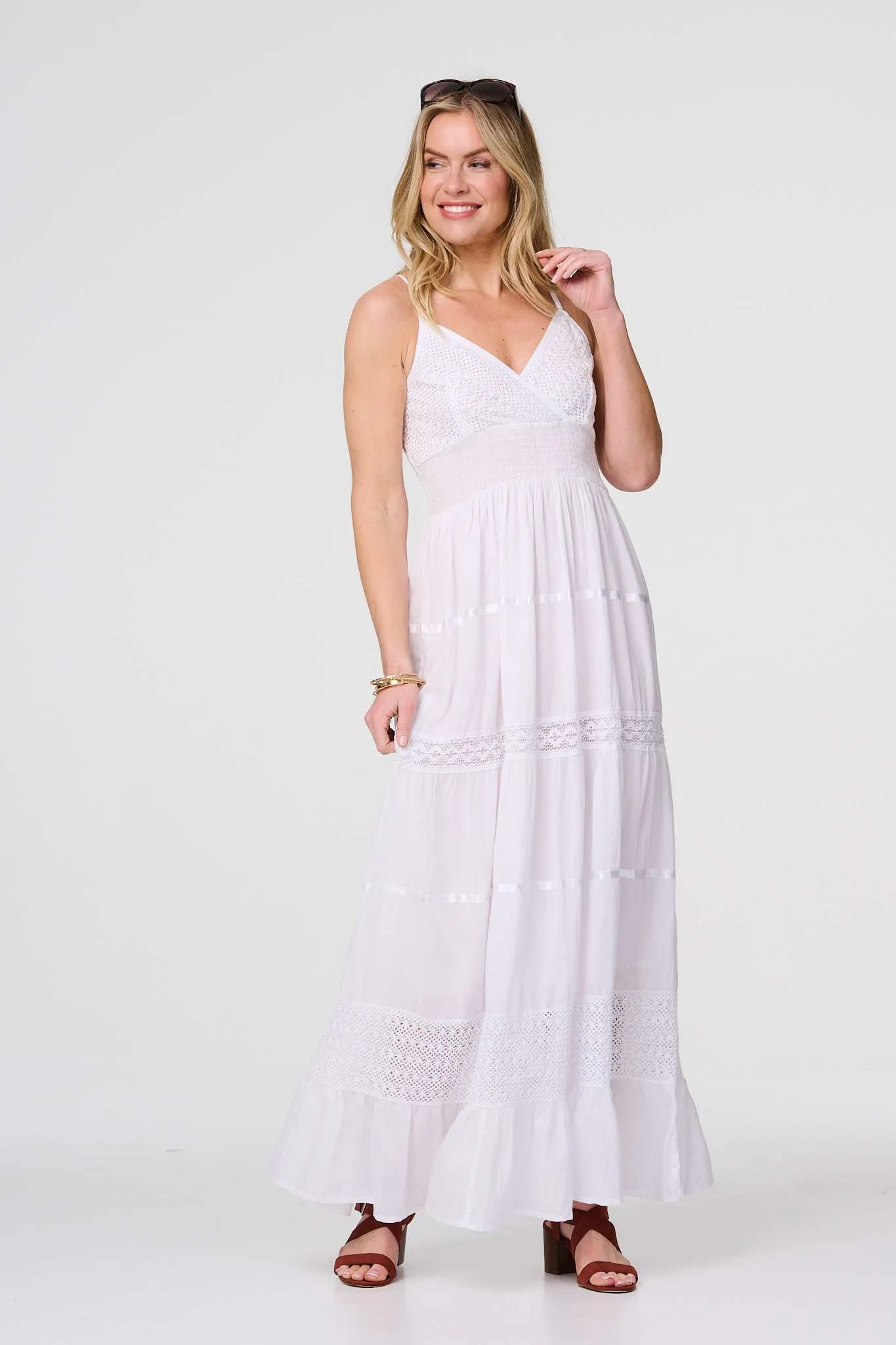 Broderie Anglaise Cami Maxi Dress