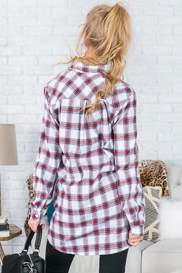 Cabin Weekend Getaway Plaid Tunic In White