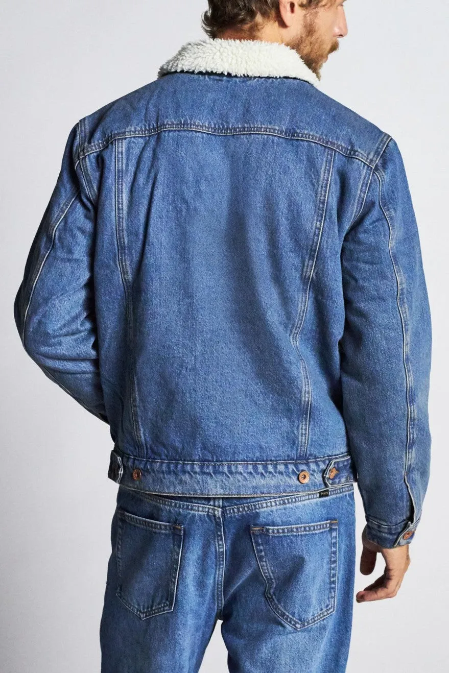 Cable Sherpa Denim Jacket - Worn Indigo