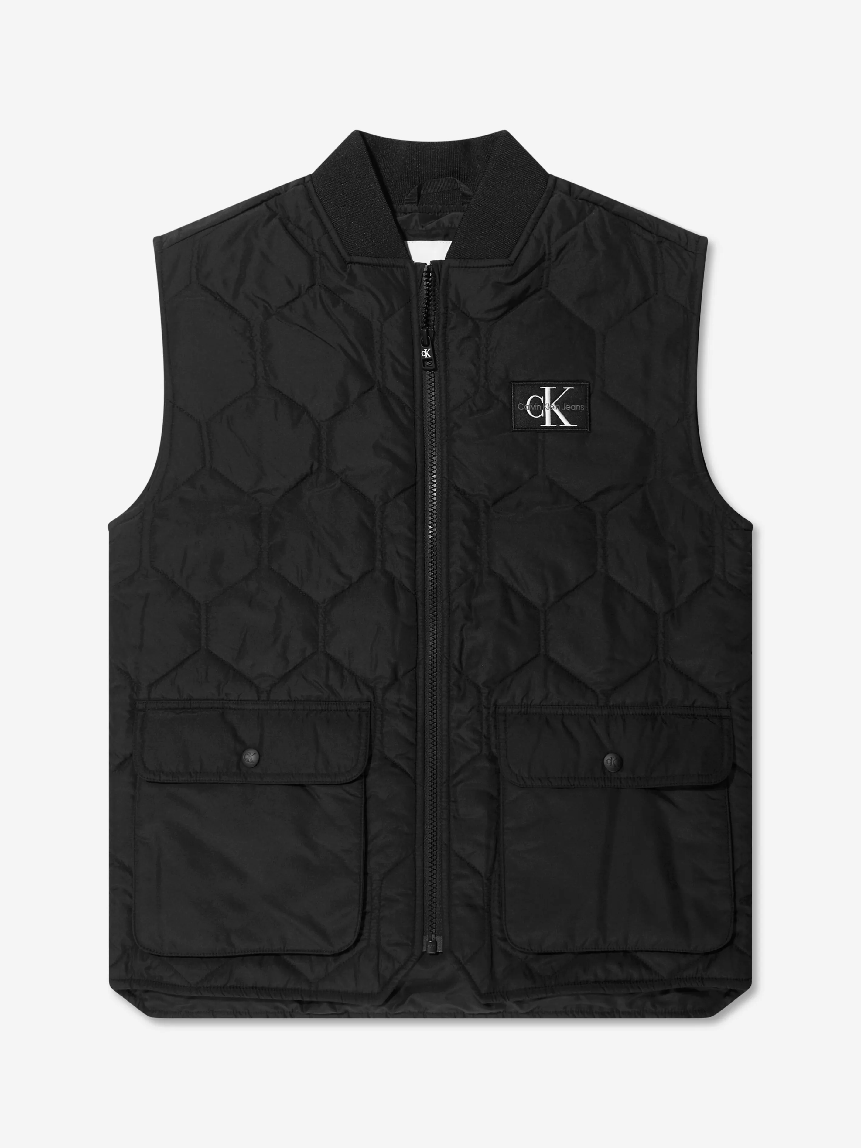 Calvin Klein Boys Quilted Vest in Black