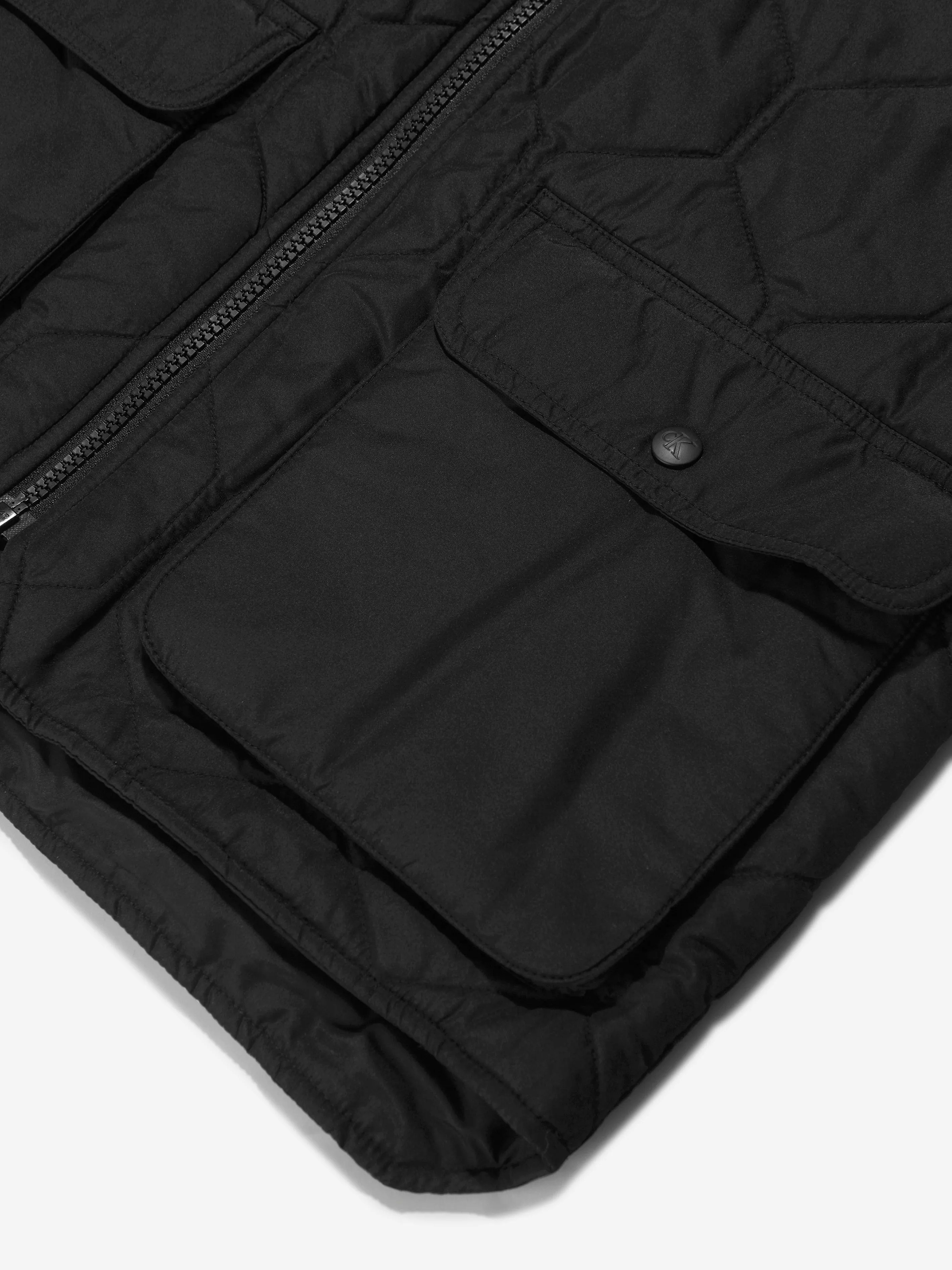 Calvin Klein Boys Quilted Vest in Black