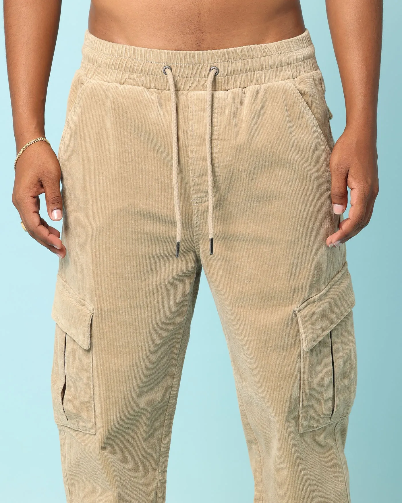 Carré Bande Corduroy Cargo Pants Stone