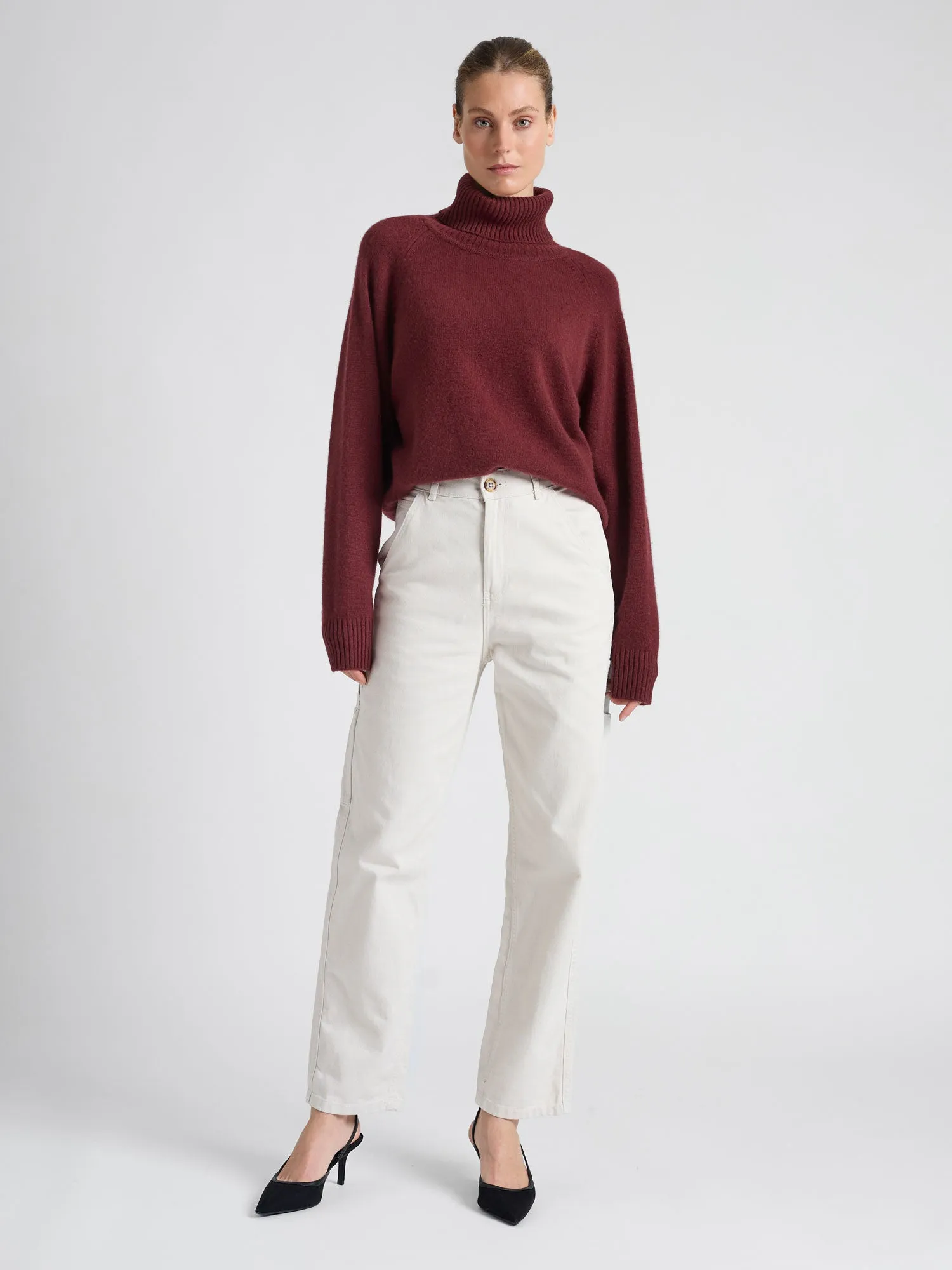 cashmere sweater "Milano" - Bordeaux