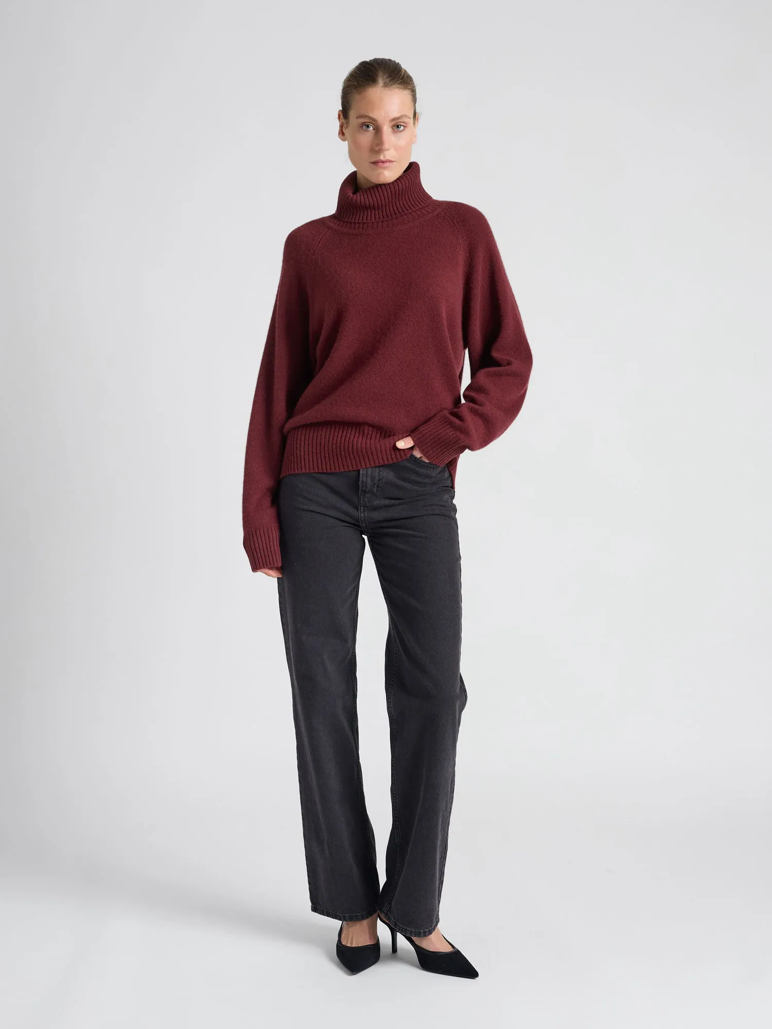 cashmere sweater "Milano" - Bordeaux