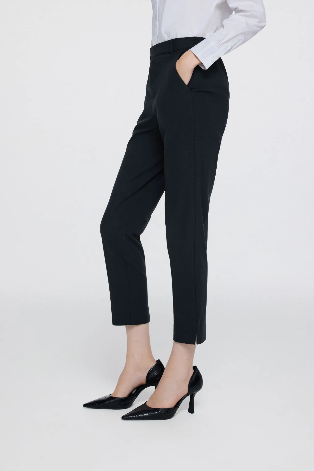 Celeste Stretchable Knit Ottoman Easy Fit Cigarette Pants