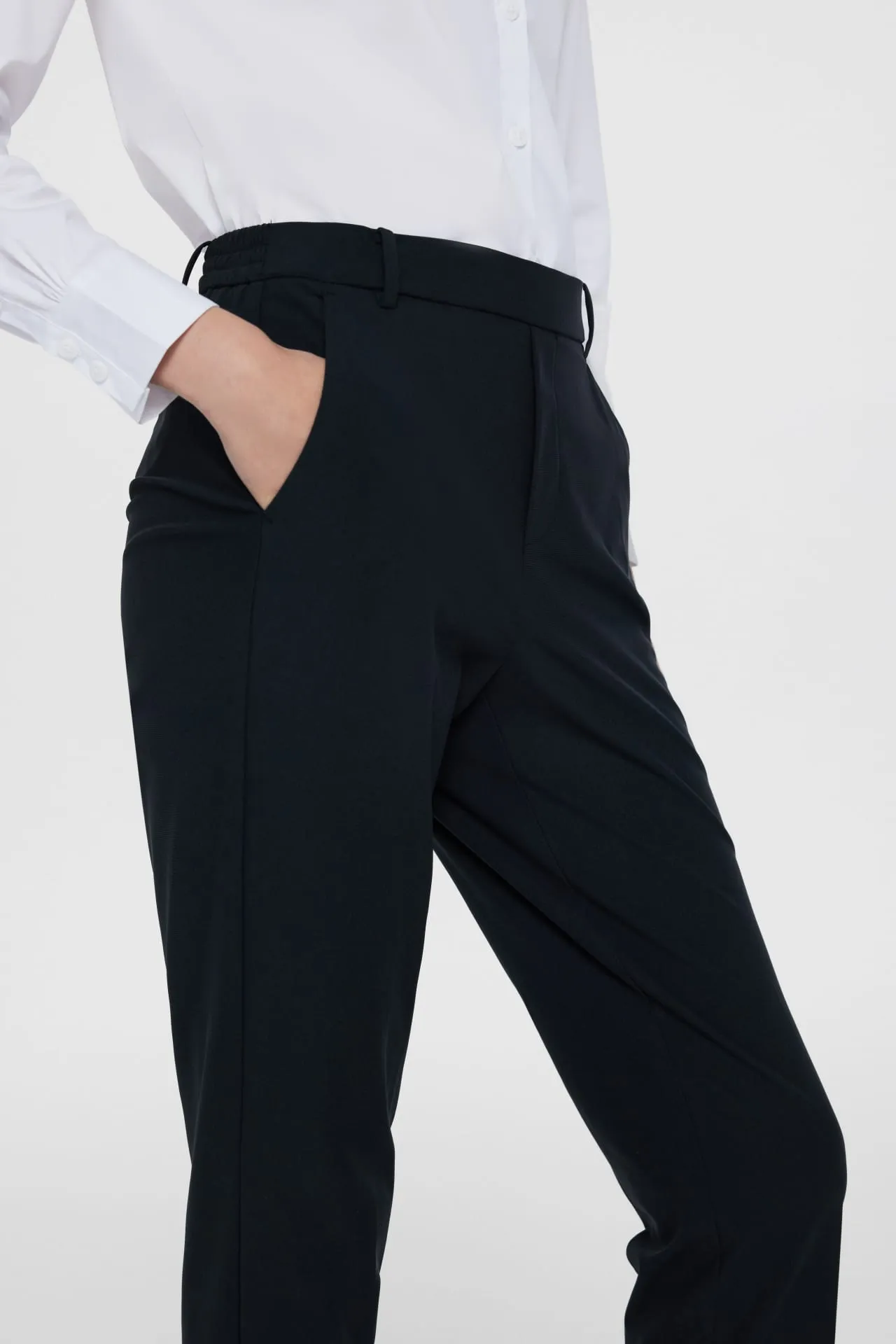 Celeste Stretchable Knit Ottoman Easy Fit Cigarette Pants