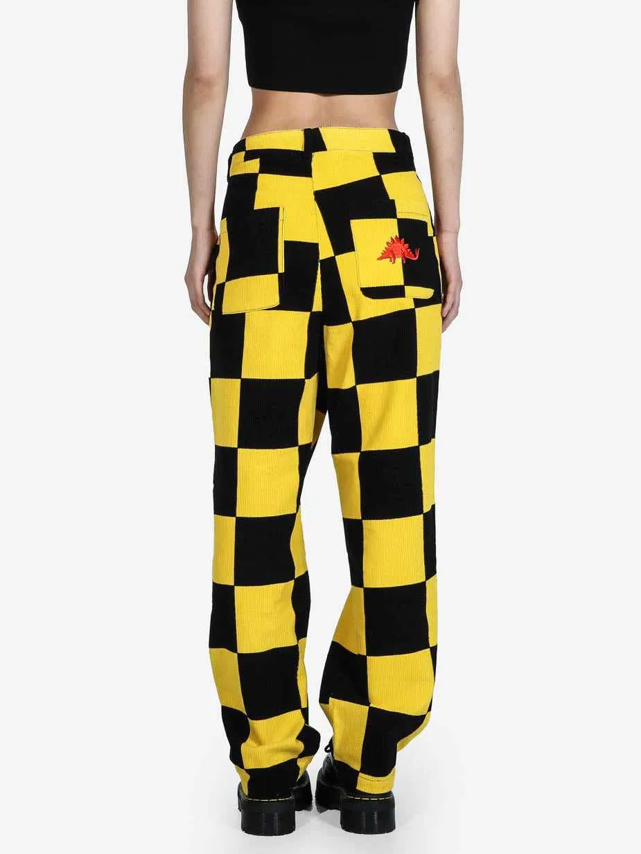 Checkered Yellow Corduroys