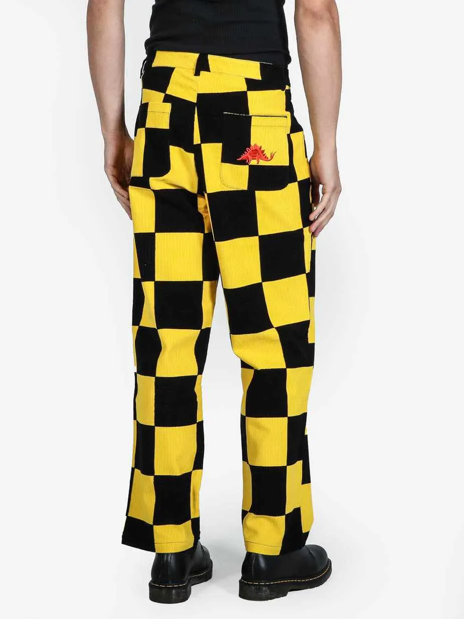 Checkered Yellow Corduroys