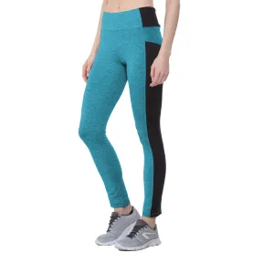 CHKOKKO Women Skinny Fit Yoga Track Pants Stretchable Gym Legging Tights Sky Blue Size S