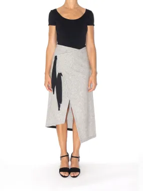 Cin Wool Skirt, Grey / Black